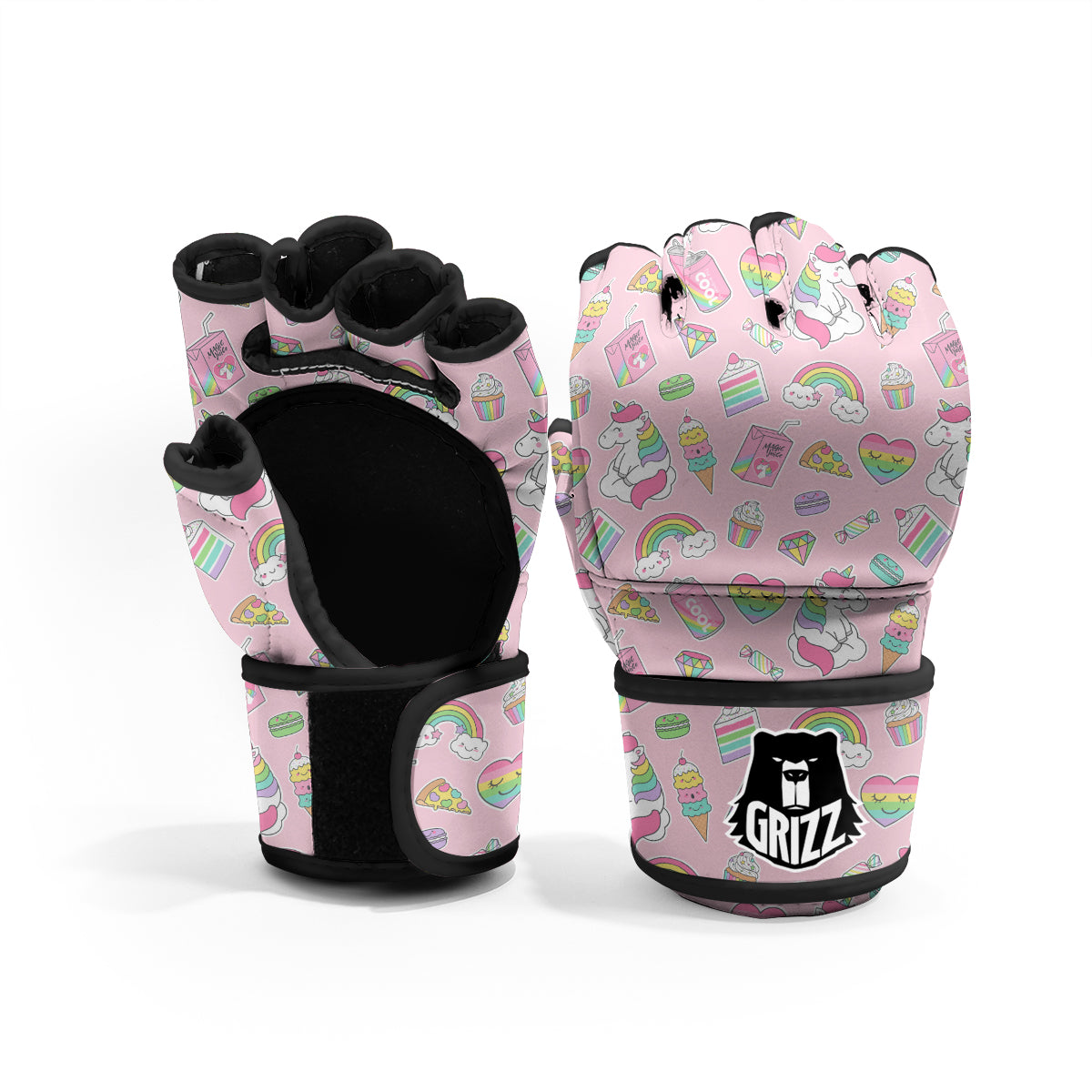 Cupcake Unicorn Print Pattern MMA Gloves-grizzshop