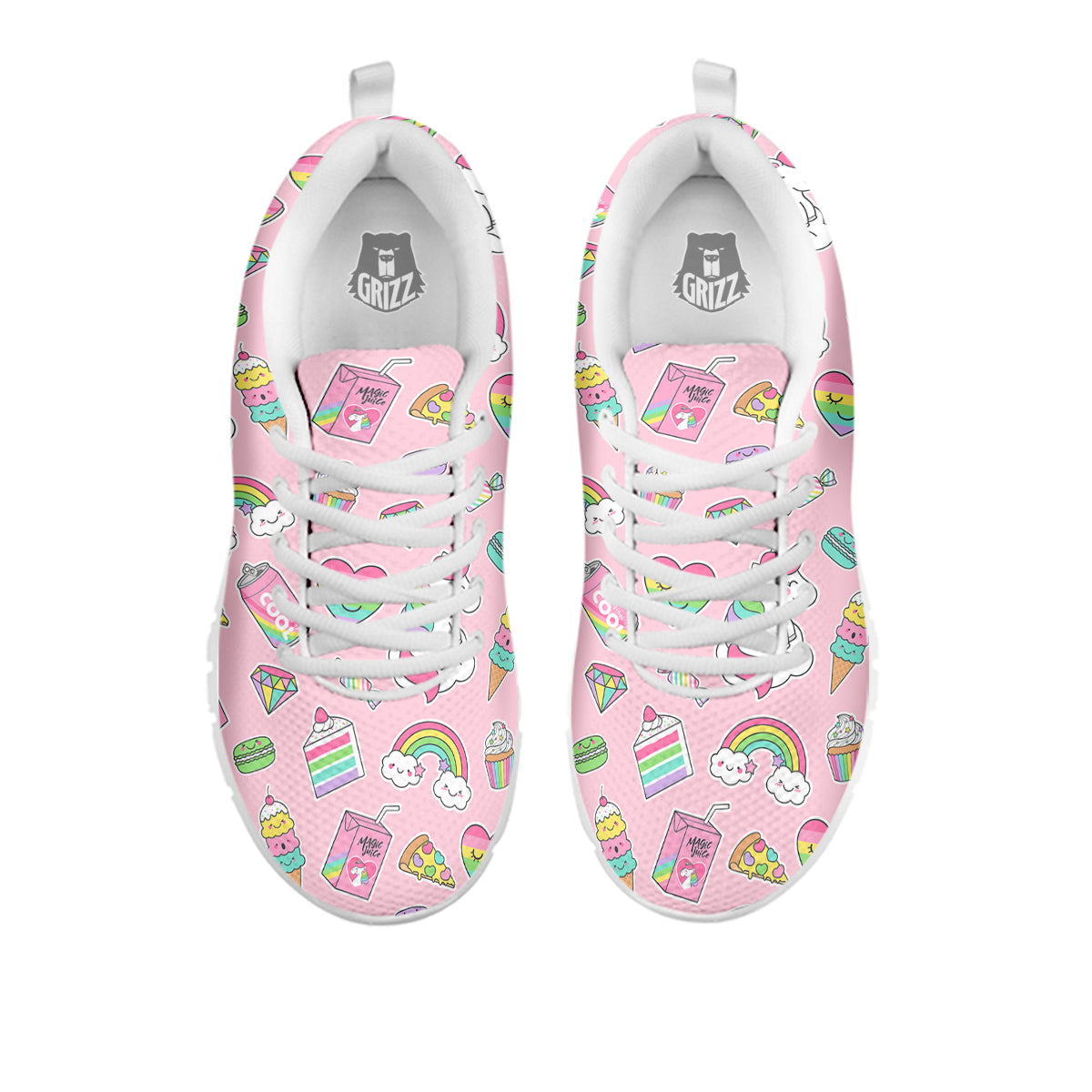 Cupcake Unicorn Print Pattern White Sneaker-grizzshop