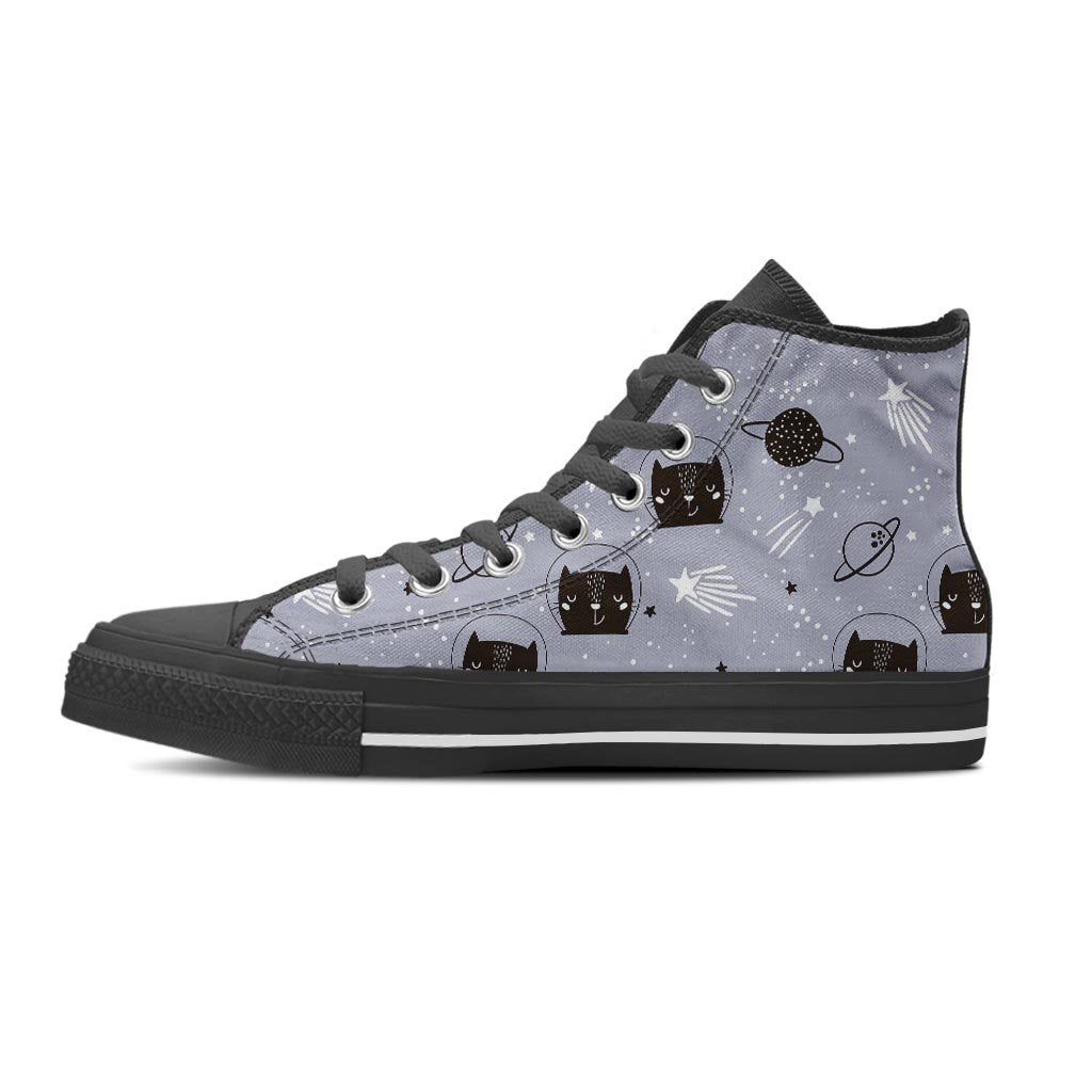 Cute Astronaut Cat Print Women's High Top Shoes-grizzshop