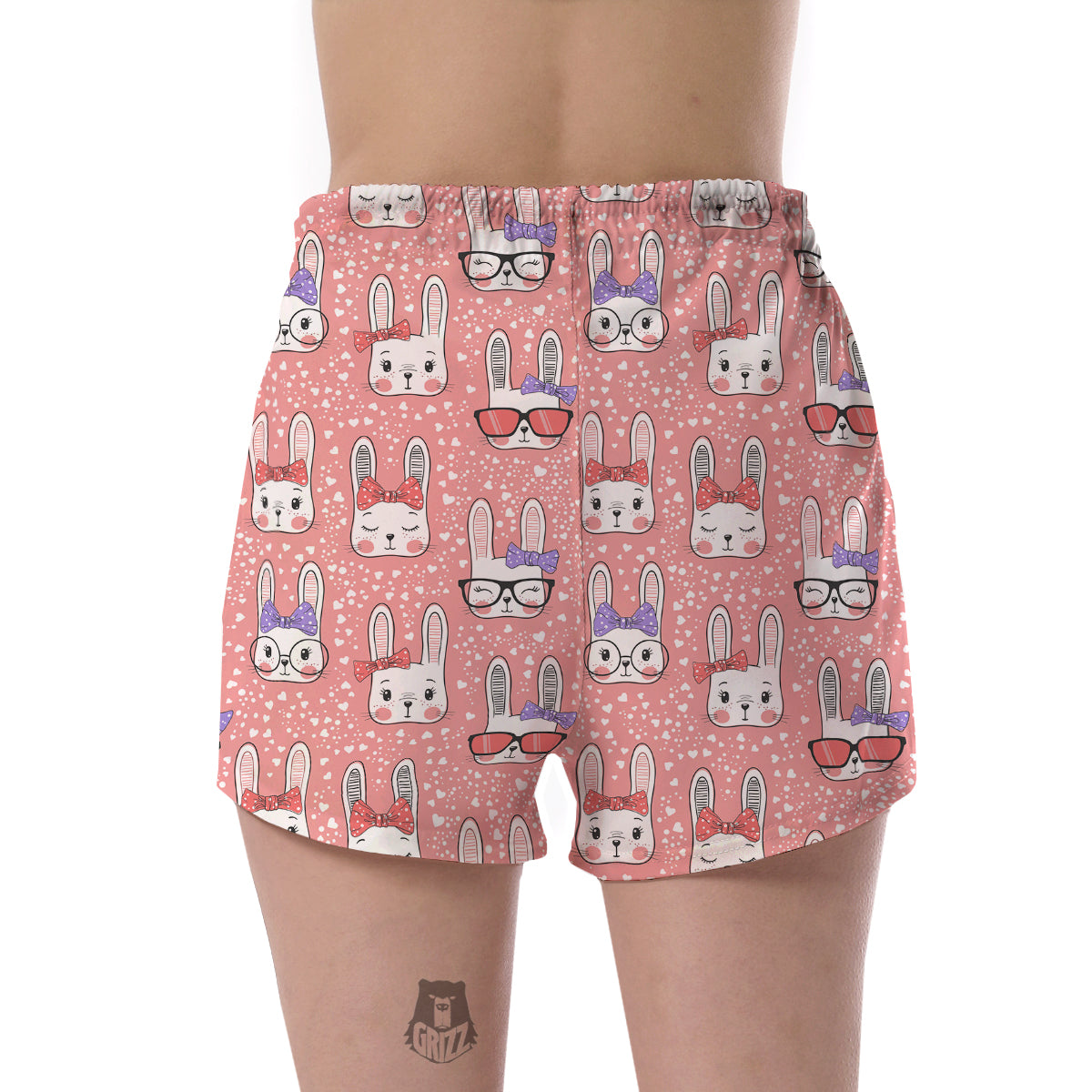 Cute Bunny Rabbit Pattern Print Women's Shorts-grizzshop