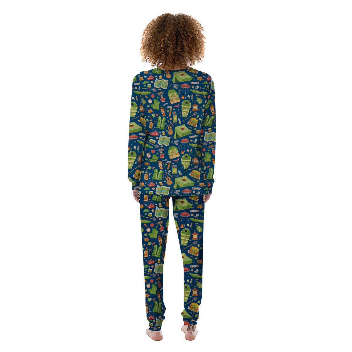 Cute Camping Equipment Print Pattern Women's Pajamas-grizzshop