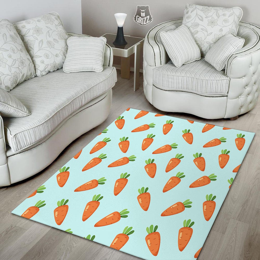 Cute Carrot Print Pattern Floor Mat-grizzshop