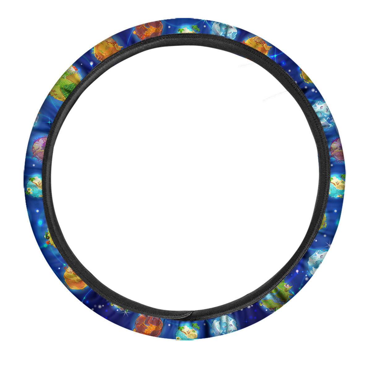 Cute Cartoon Planets Print Pattern Car Steering Wheel Cover-grizzshop