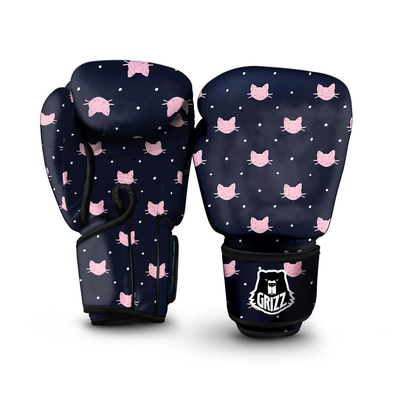 Cream And Black Polka Dot Boxing Gloves
