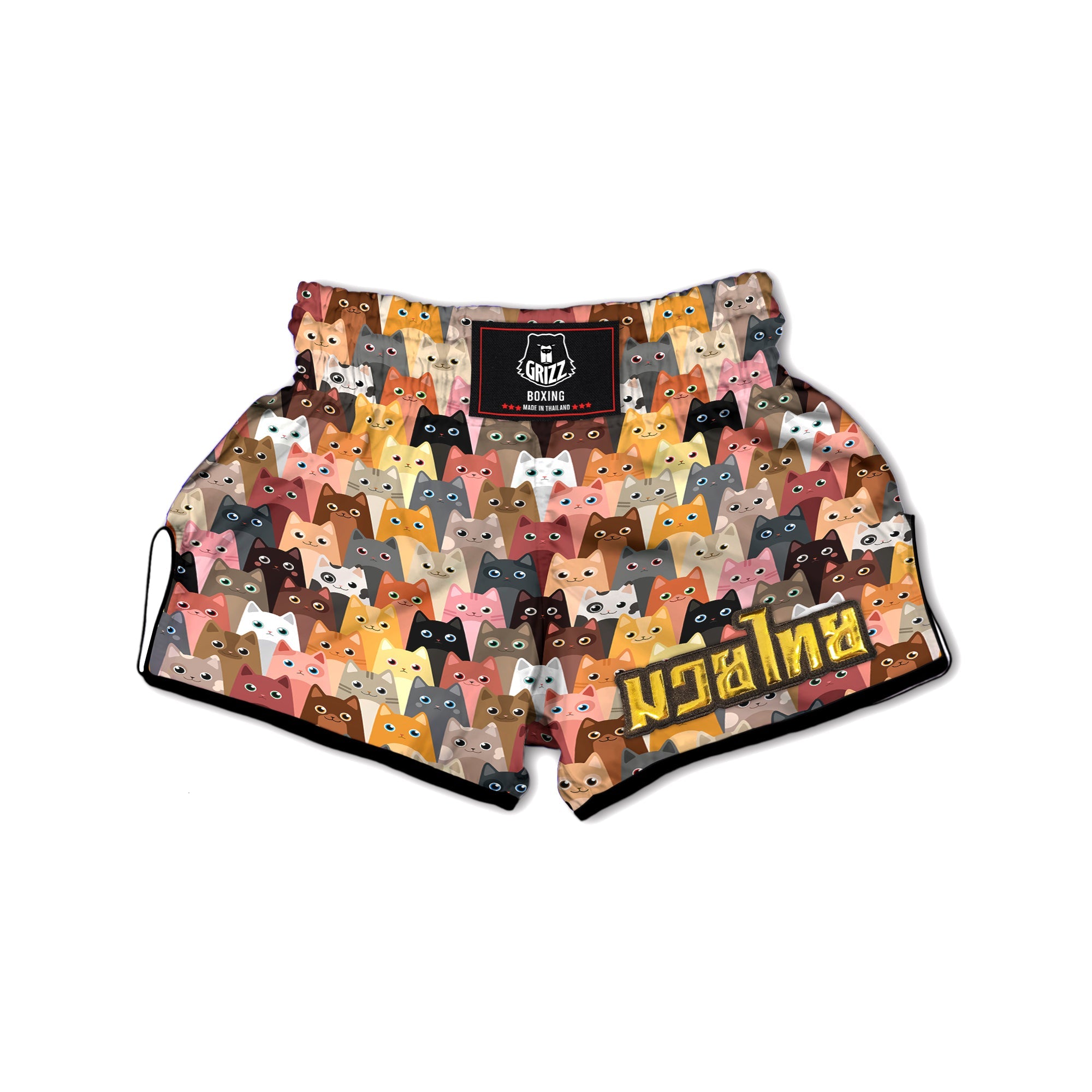 Cute Cats Cartoon Colorful Print Pattern Muay Thai Boxing Shorts-grizzshop