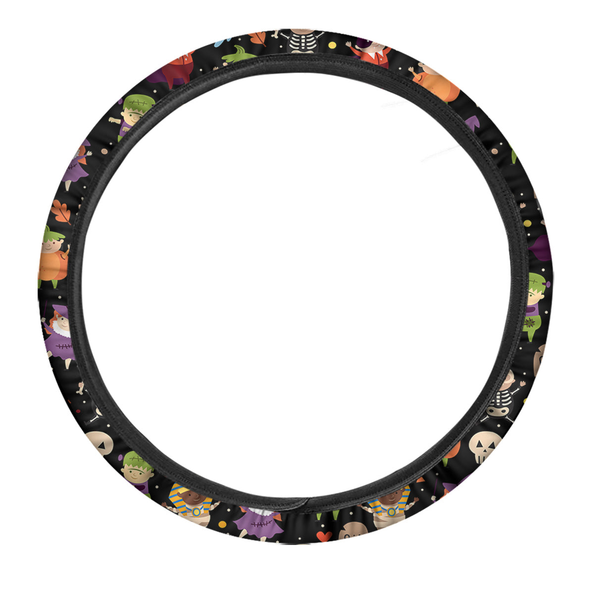 Cute Children Halloween Print Pattern Car Steering Wheel Cover-grizzshop