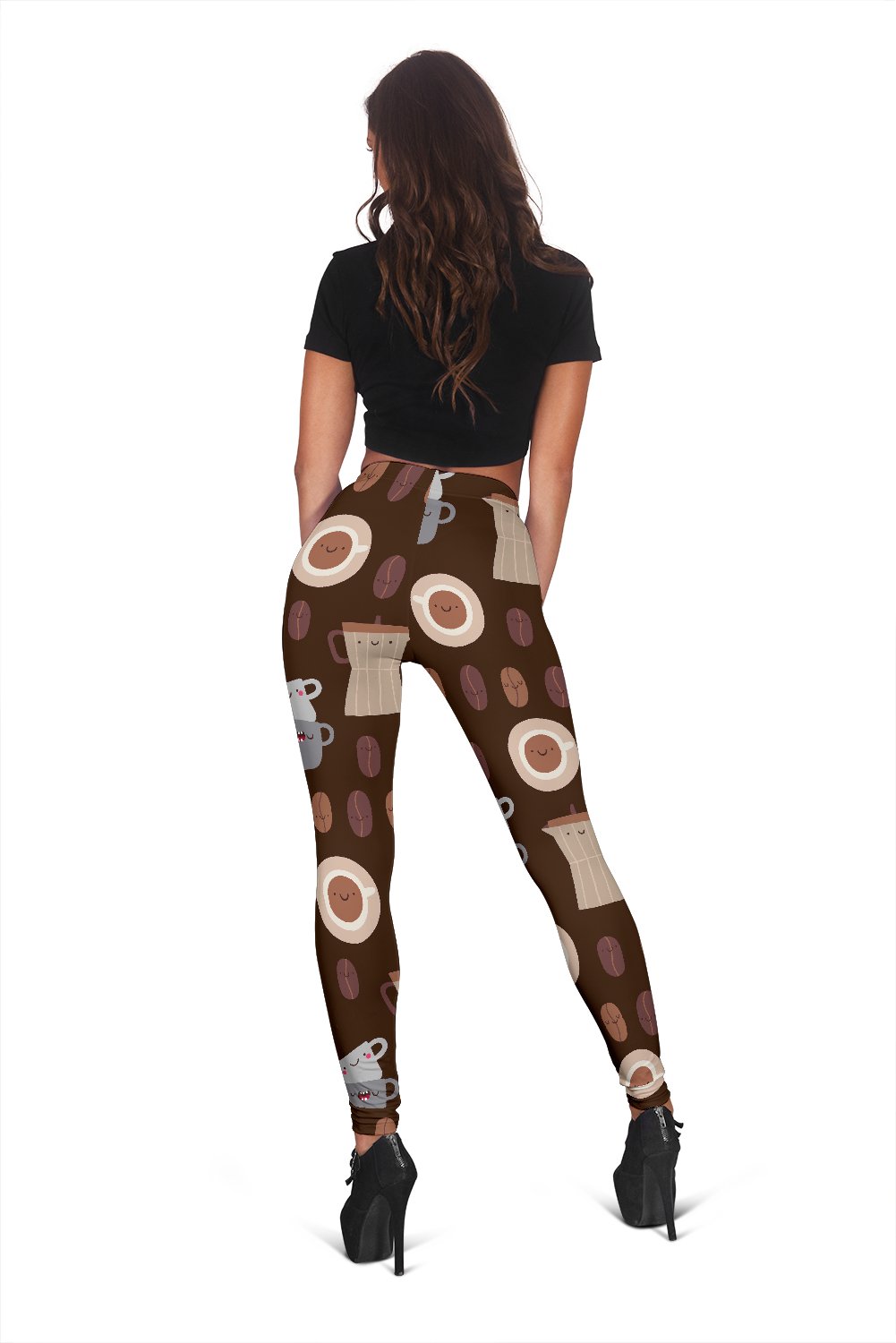 Cute Coffee Pattern Print Women Leggings-grizzshop