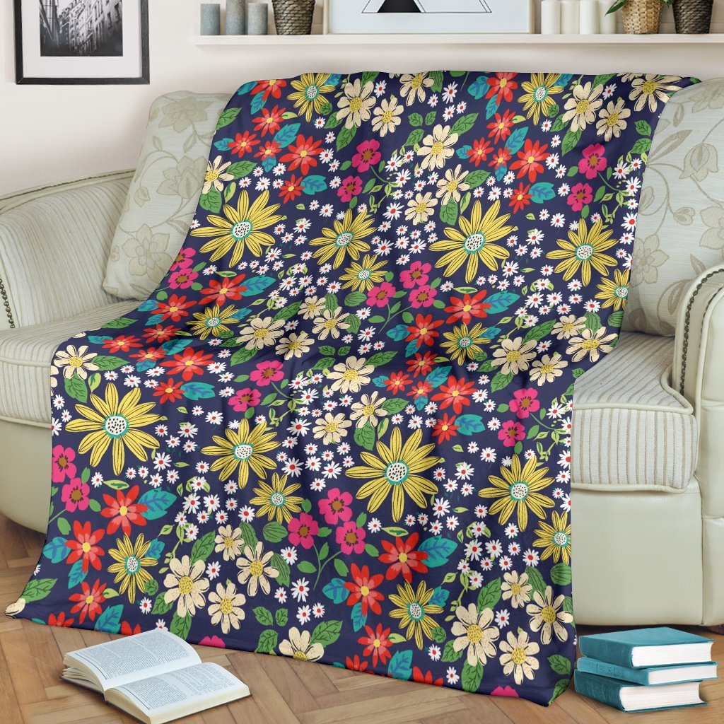 Cute Colorful Daisy Pattern Print Blanket-grizzshop