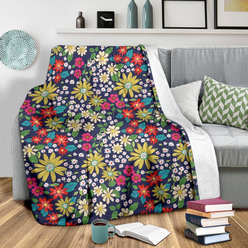 Cute Colorful Daisy Pattern Print Blanket-grizzshop