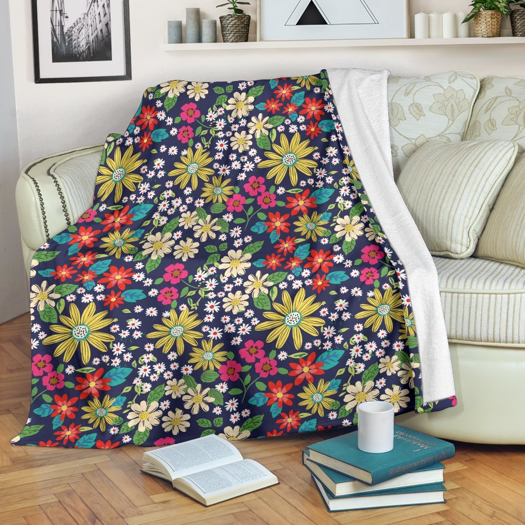 Cute Colorful Daisy Pattern Print Blanket-grizzshop