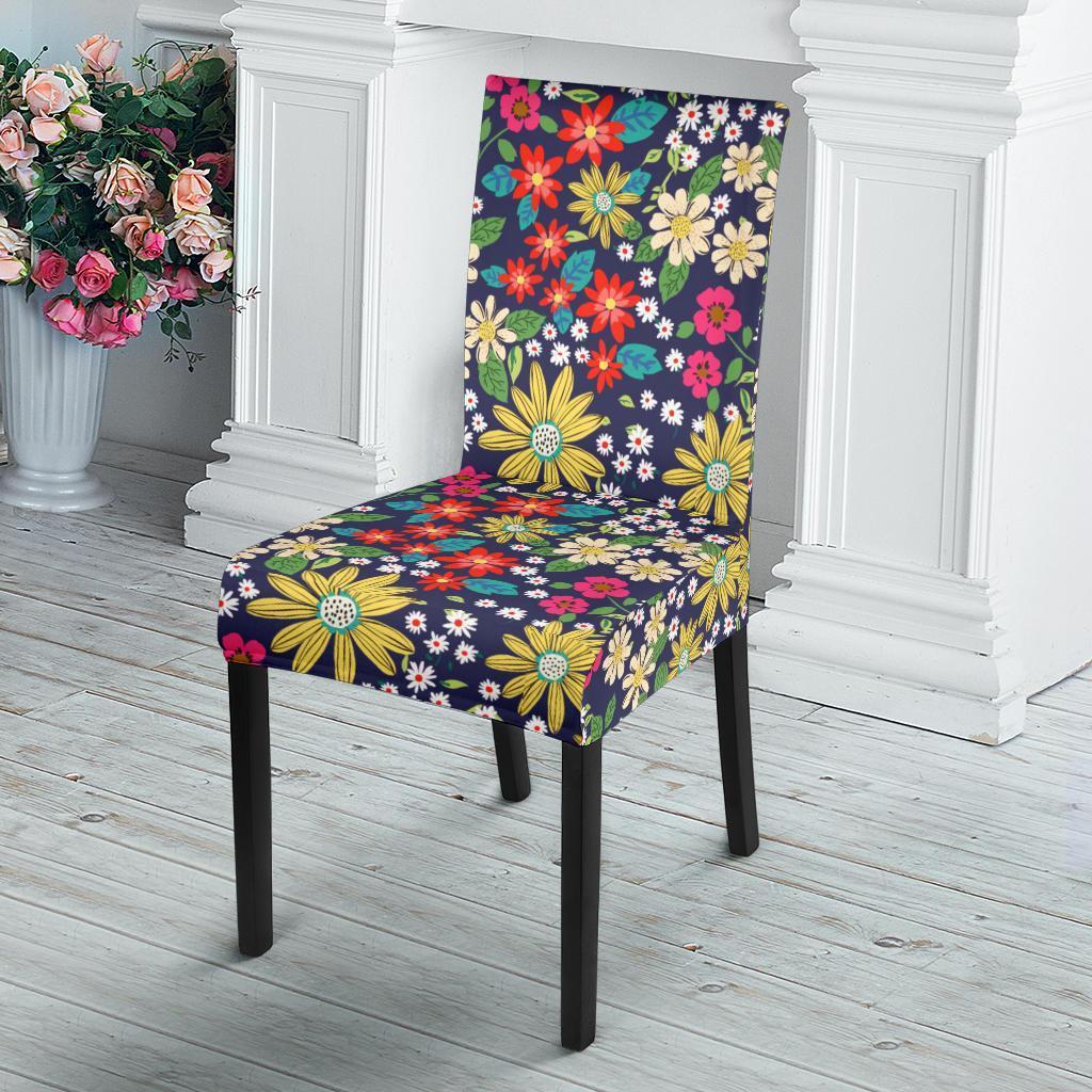 Cute Colorful Daisy Pattern Print Chair Cover-grizzshop