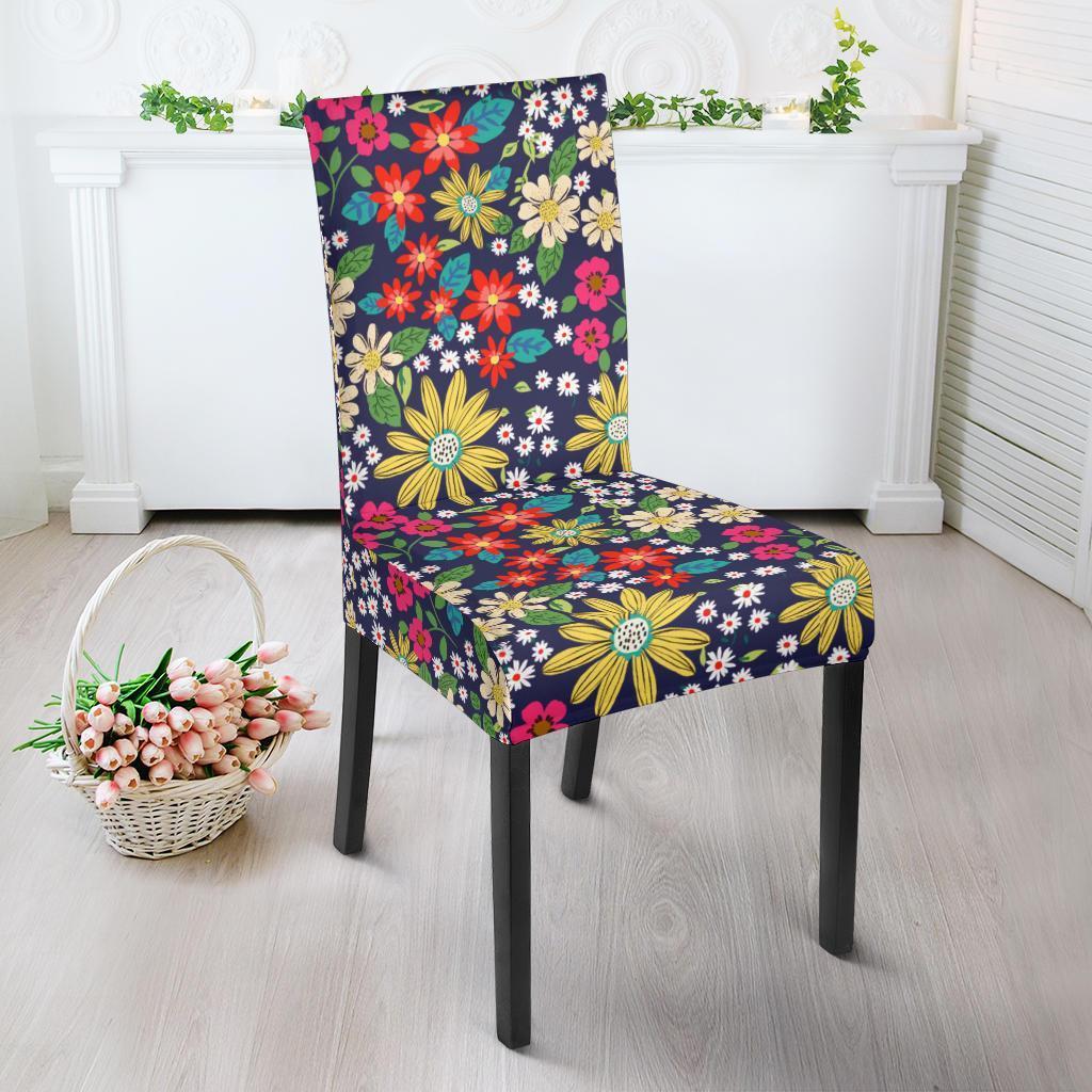 Cute Colorful Daisy Pattern Print Chair Cover-grizzshop