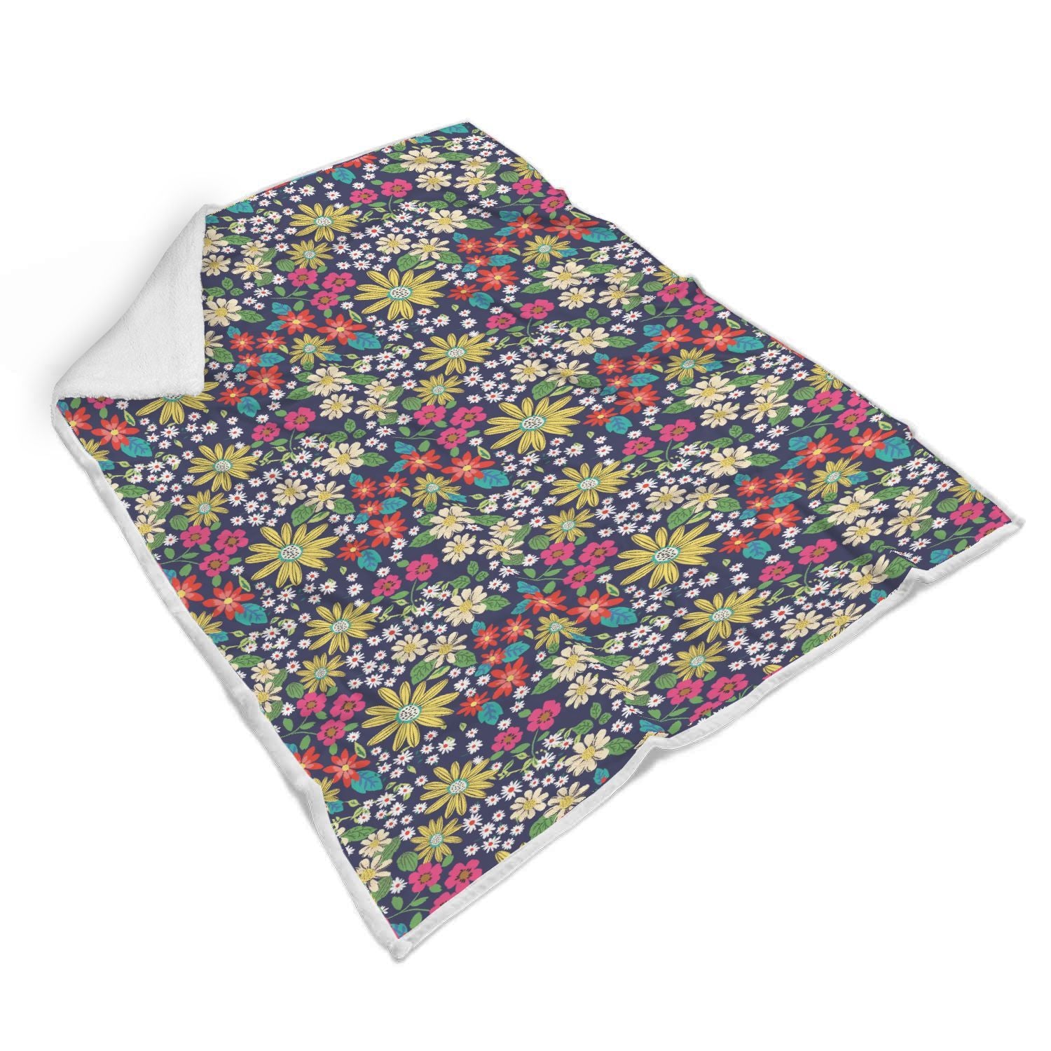Cute Colorful Daisy Pattern Print Throw Blanket-grizzshop