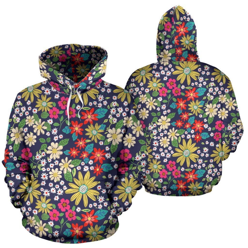Cute Colorful Daisy Pattern Print Women Men Pullover Hoodie-grizzshop