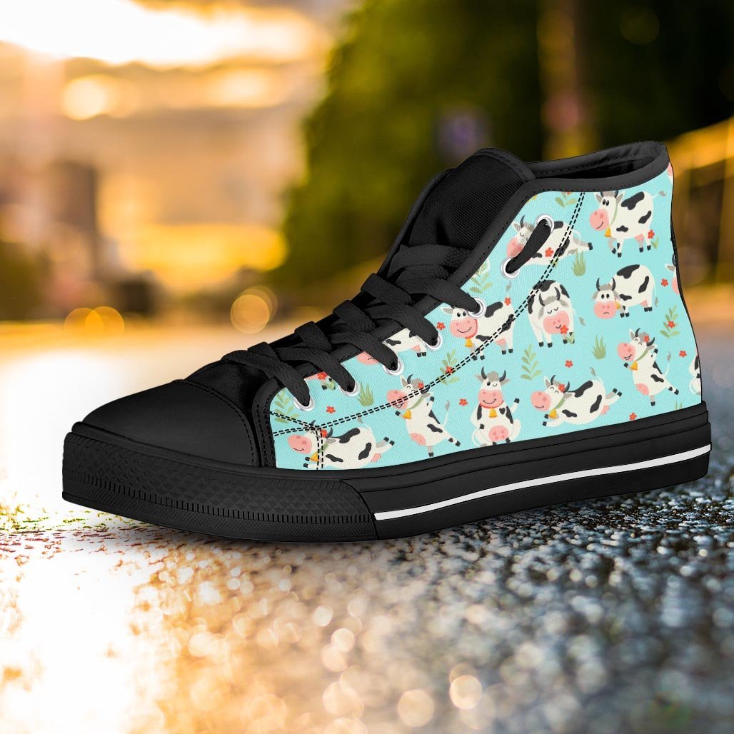Cute Cow Print Women's High Top Shoes-grizzshop