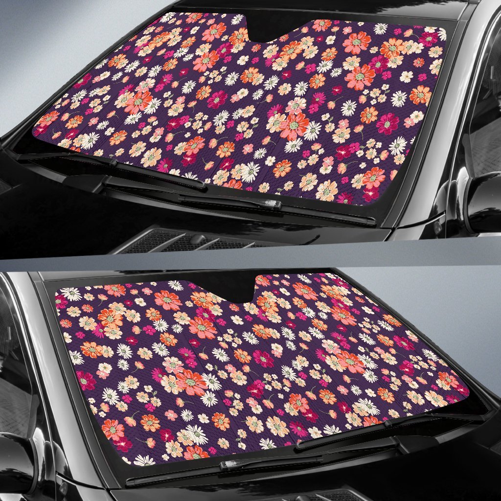 Cute Daisy ColorfulPattern Print Car Sun Shade-grizzshop