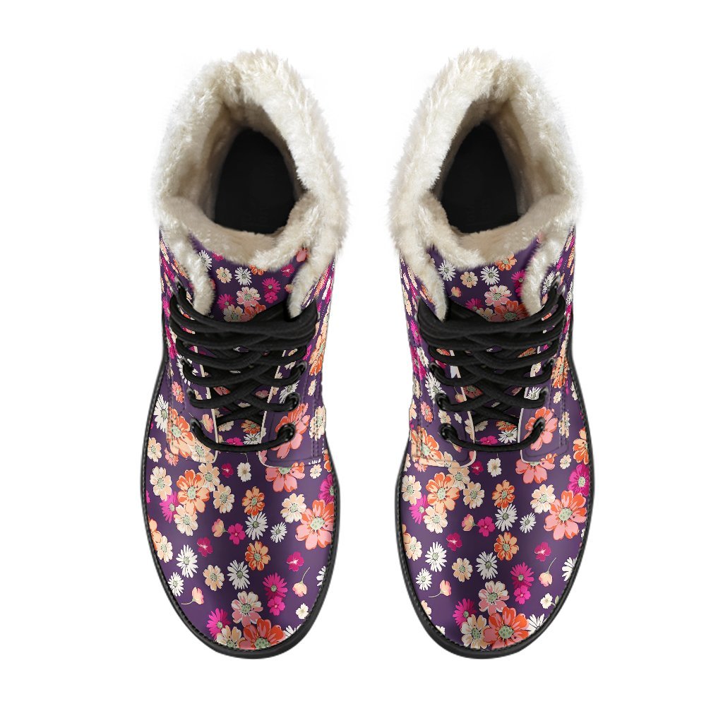 Cute Daisy ColorfulPattern Print Comfy Winter Boots-grizzshop