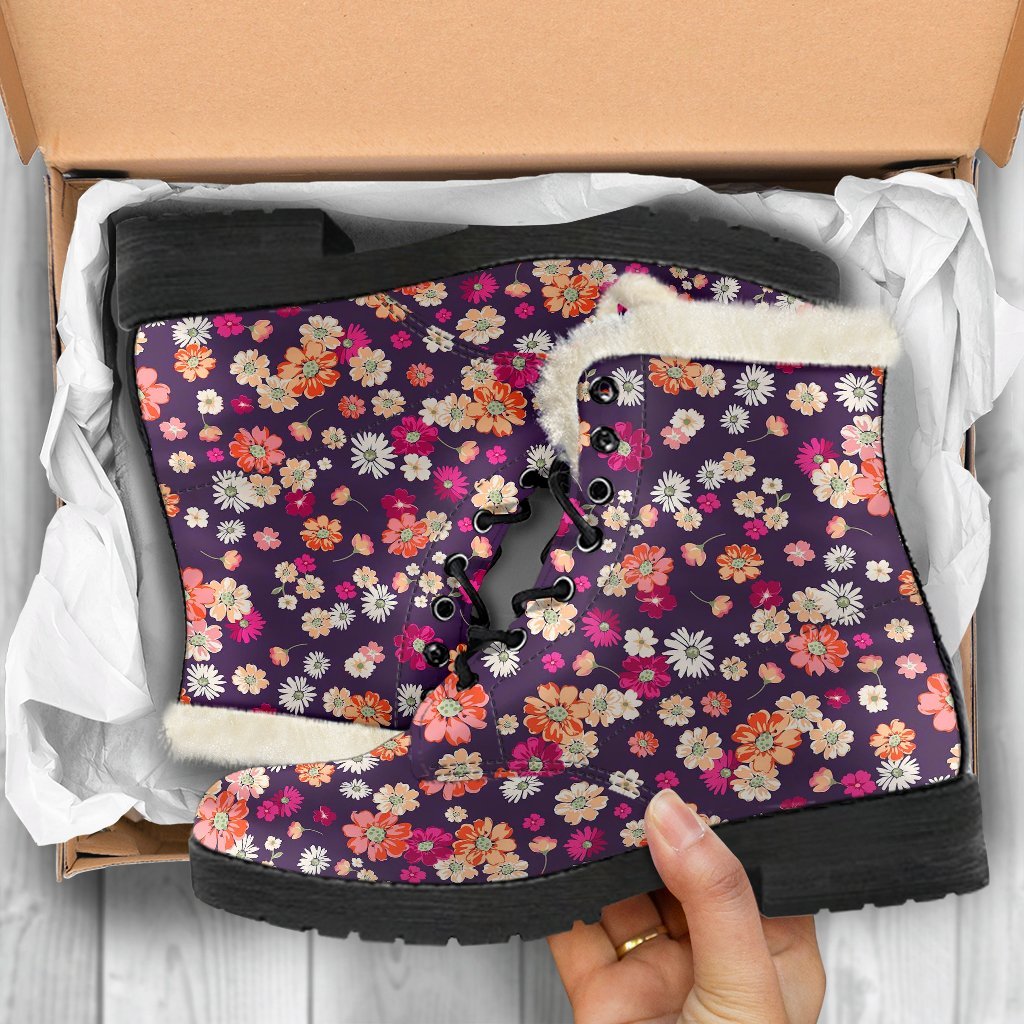 Cute Daisy ColorfulPattern Print Comfy Winter Boots-grizzshop