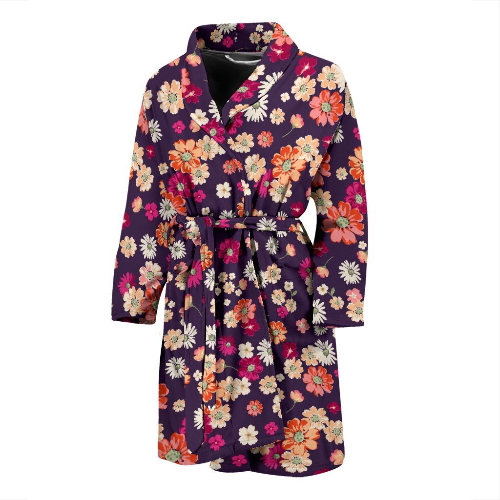 Cute Daisy ColorfulPattern Print Men Long Robe-grizzshop