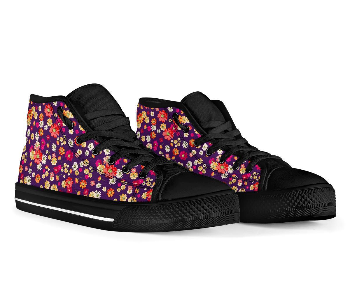 Cute Daisy ColorfulPattern Print Men Women's High Top Shoes-grizzshop