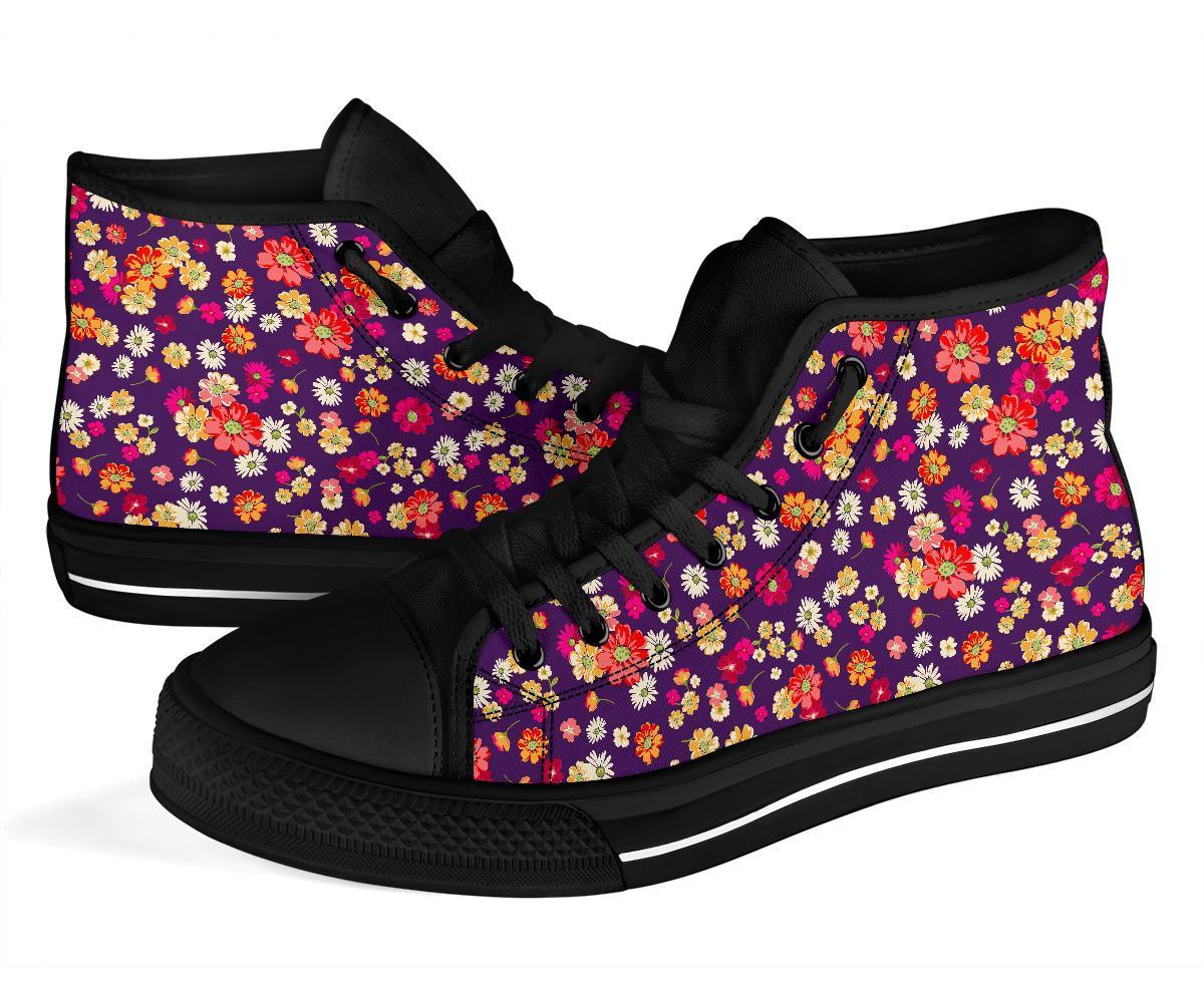 Cute Daisy ColorfulPattern Print Men Women's High Top Shoes-grizzshop