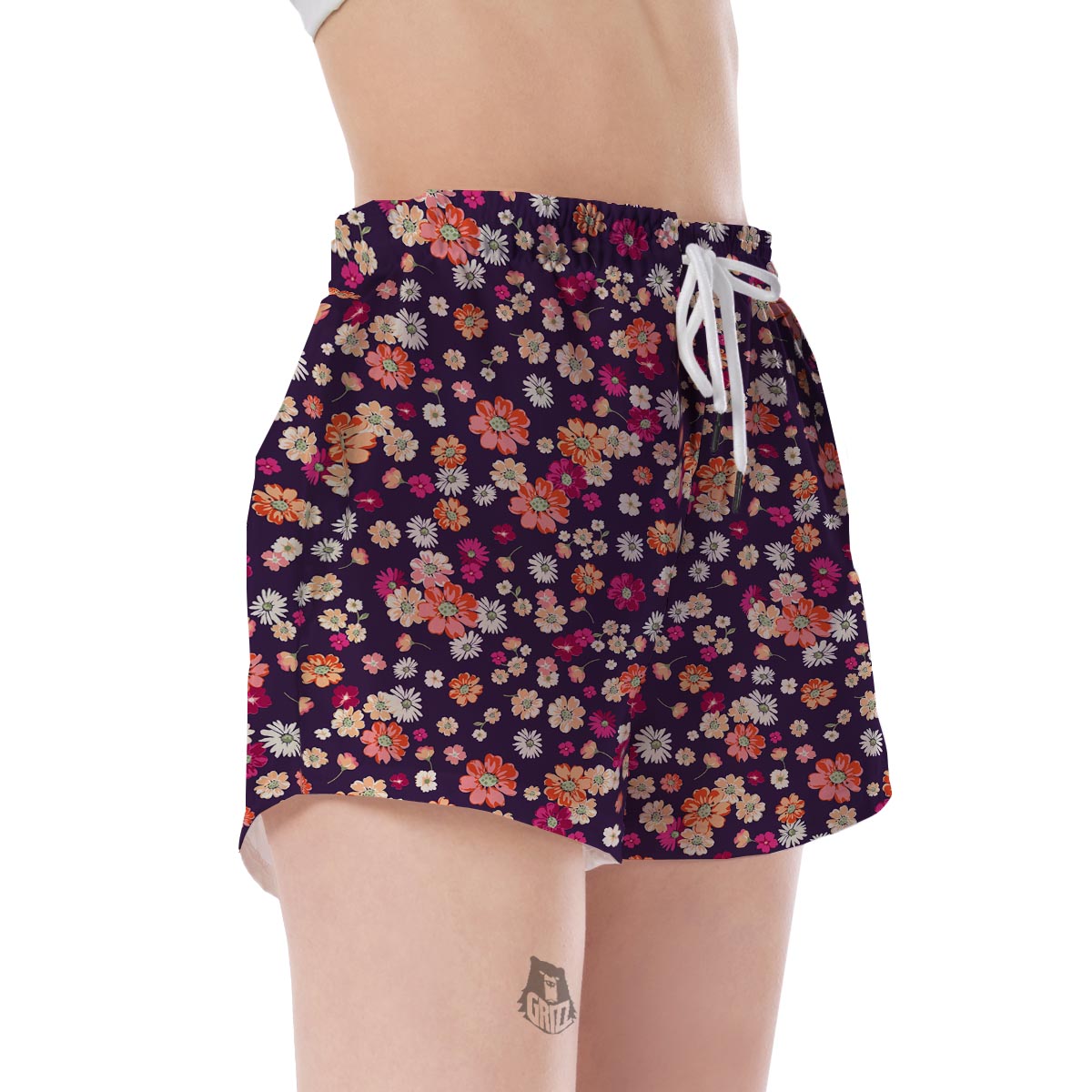 Cute Daisy ColorfulPattern Print Women's Shorts-grizzshop