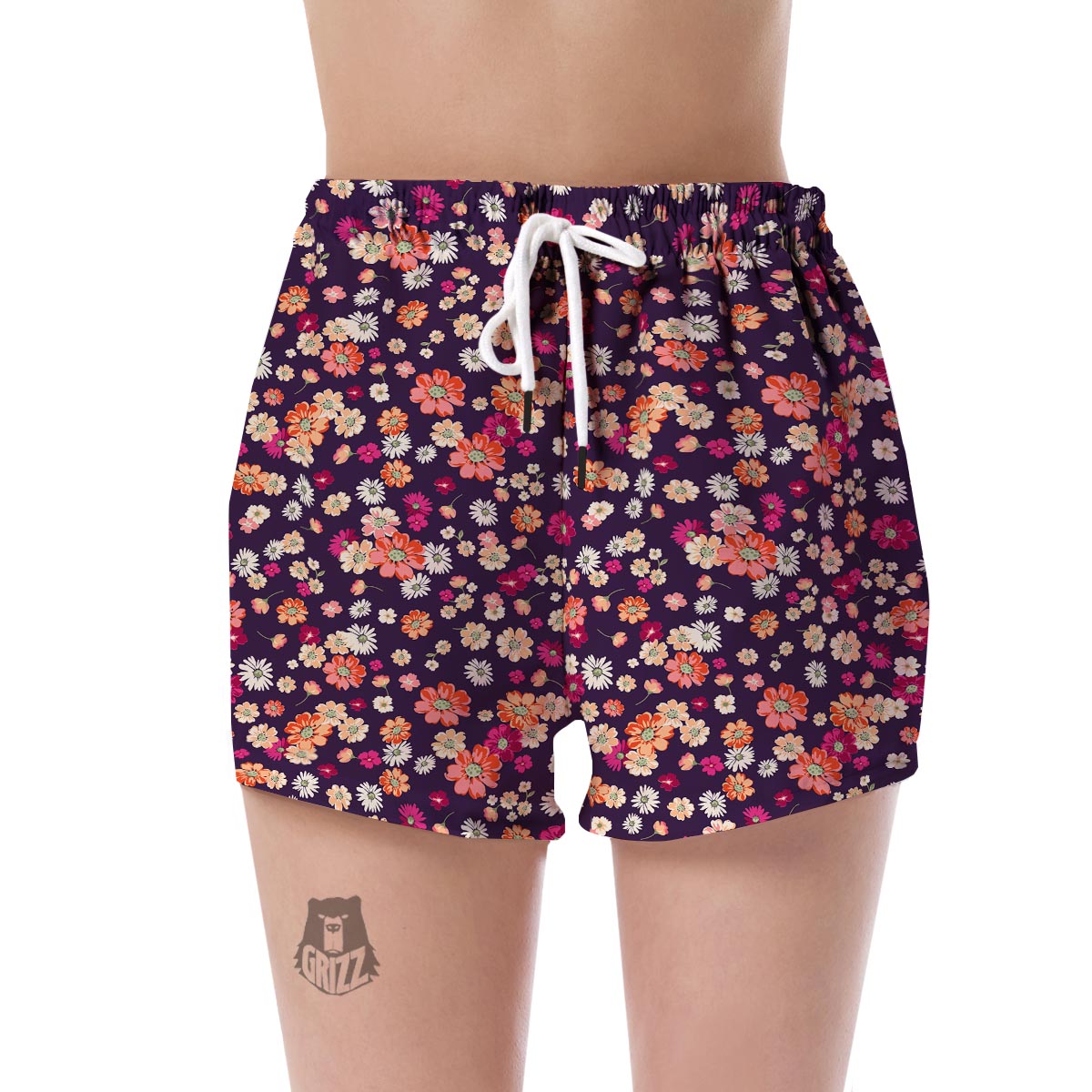 Cute Daisy ColorfulPattern Print Women's Shorts-grizzshop