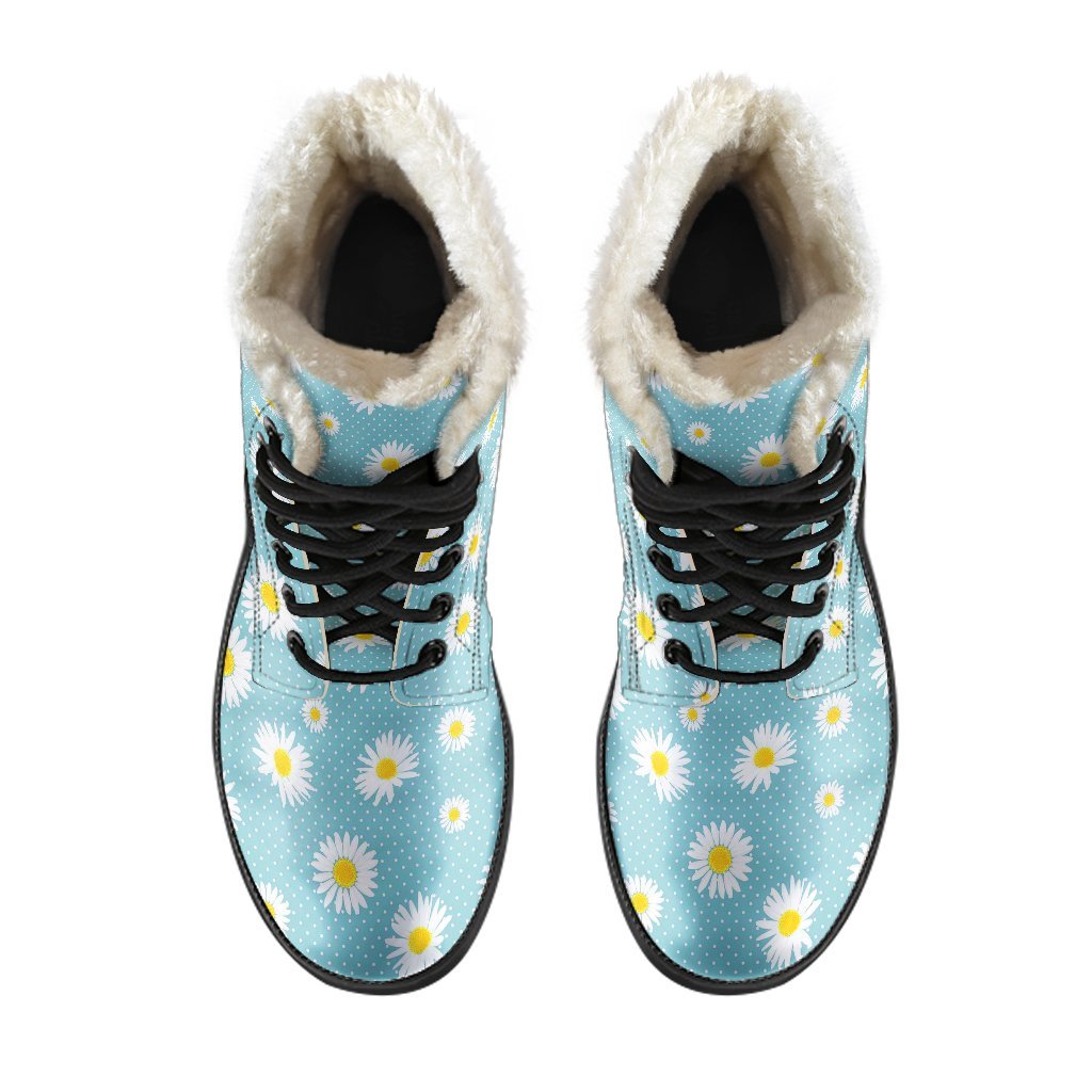 Cute Daisy Polkadot Pattern Print Comfy Winter Boots-grizzshop
