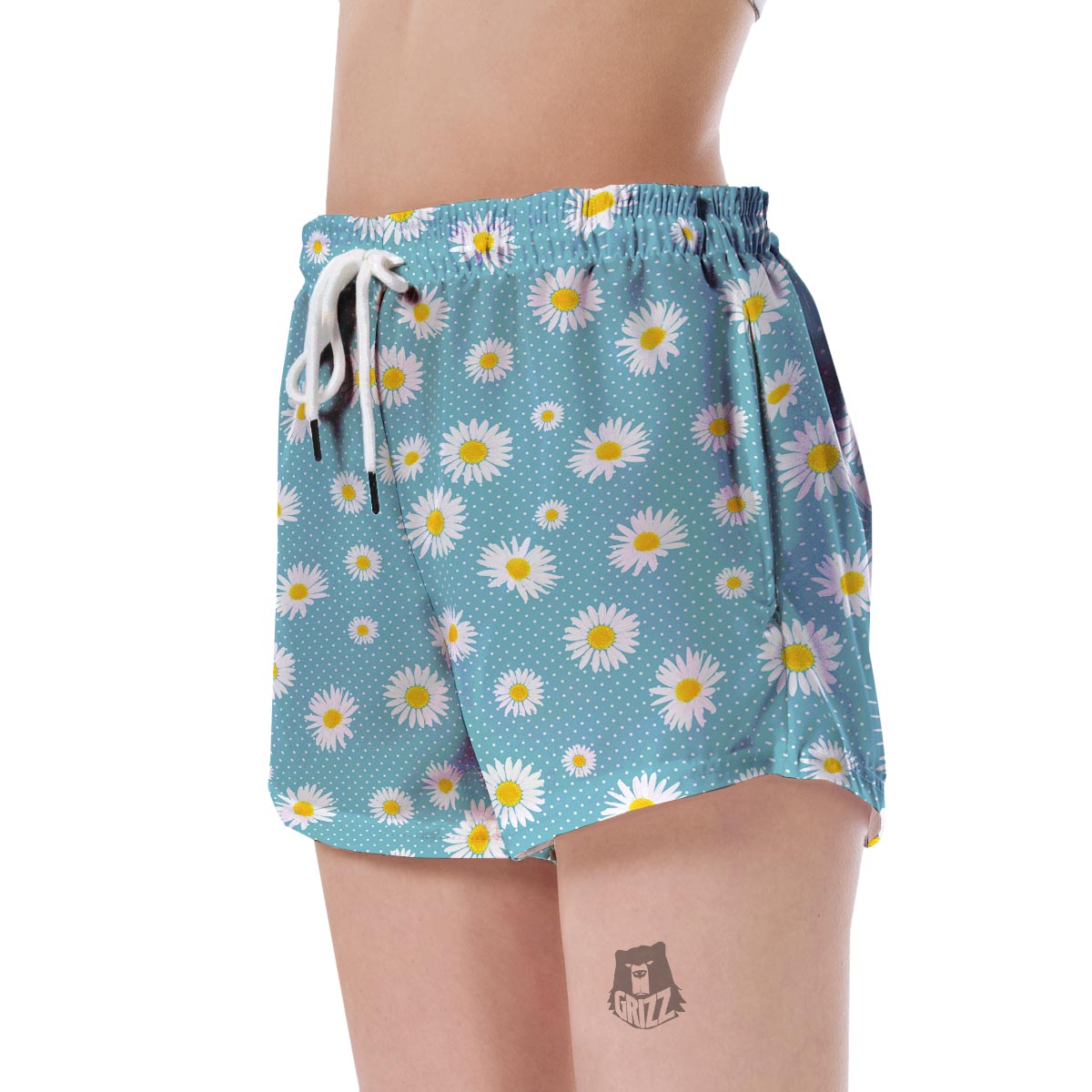 Cute Daisy Polkadot Pattern Print Women's Shorts-grizzshop