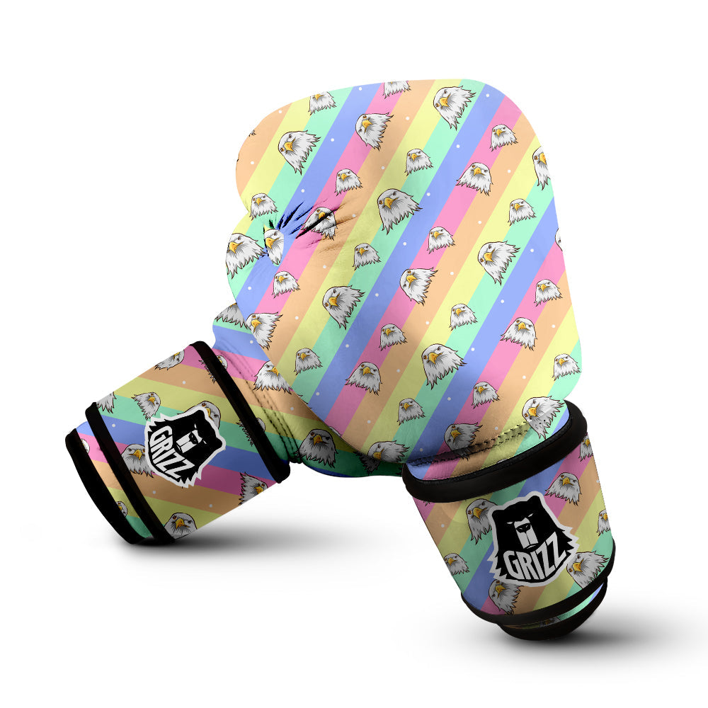 Cute Eagle Rainbow Print Pattern Boxing Gloves-grizzshop
