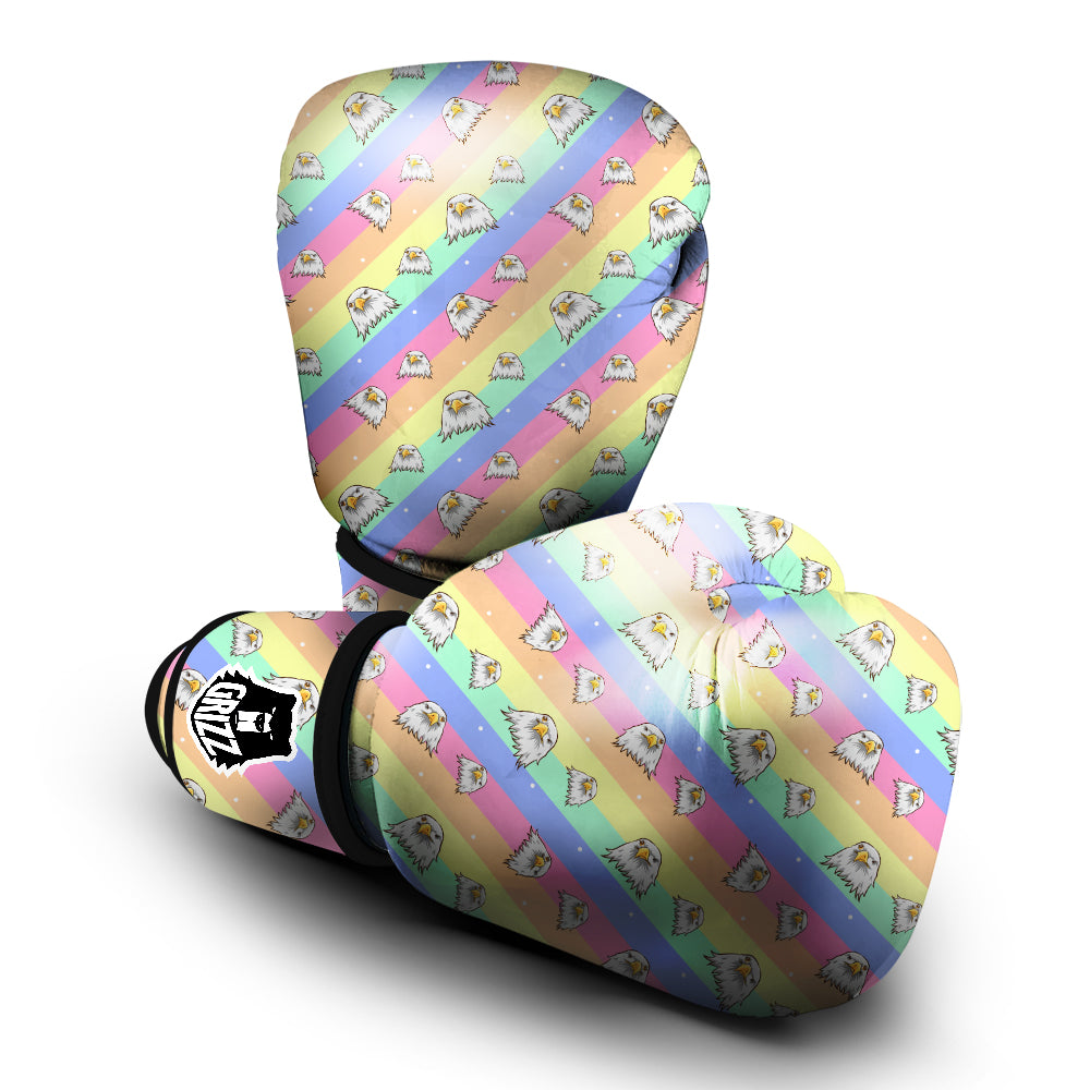 Cute Eagle Rainbow Print Pattern Boxing Gloves-grizzshop