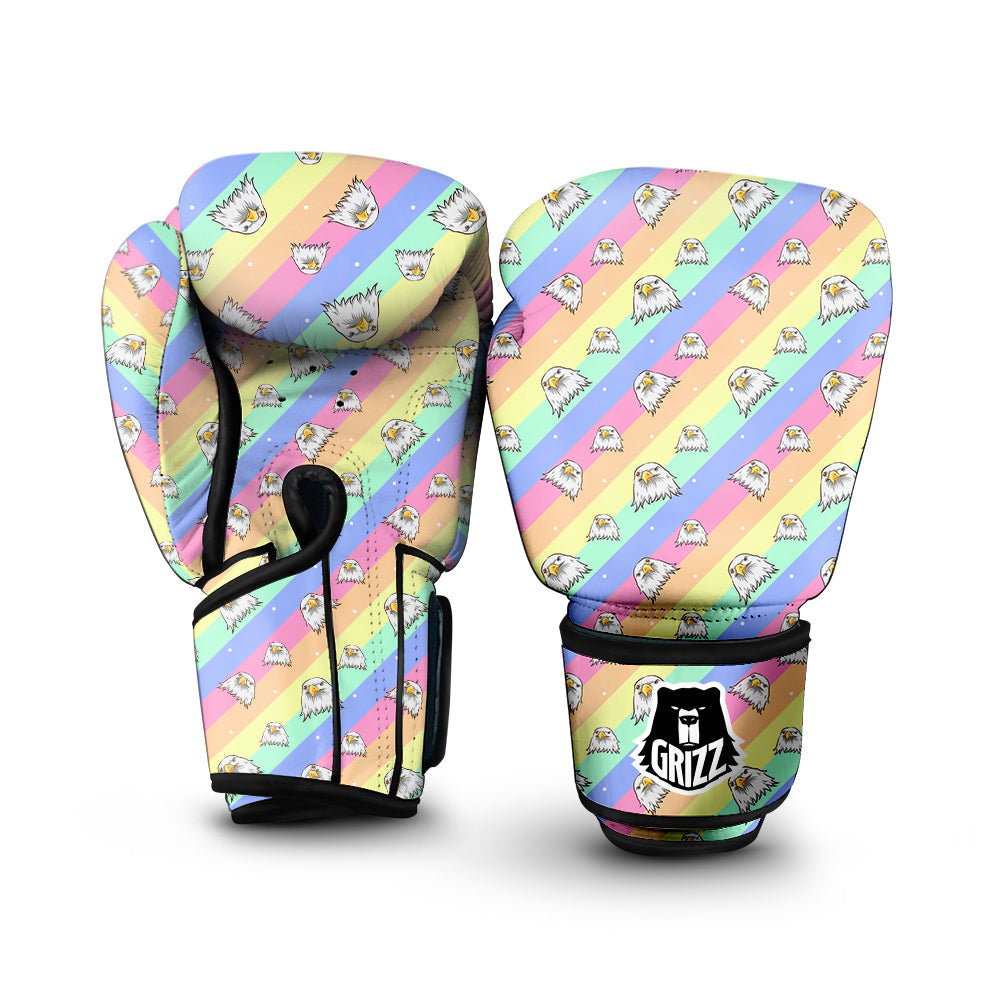 Cute Eagle Rainbow Print Pattern Boxing Gloves-grizzshop