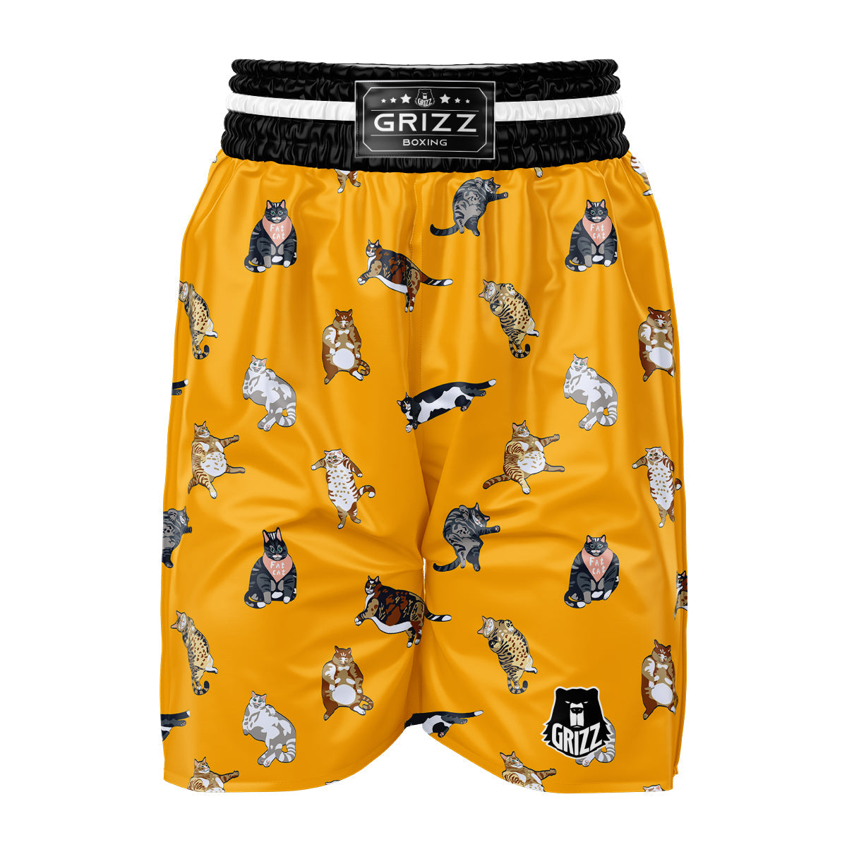 Cute Fat Cat Print Pattern Boxing Shorts-grizzshop