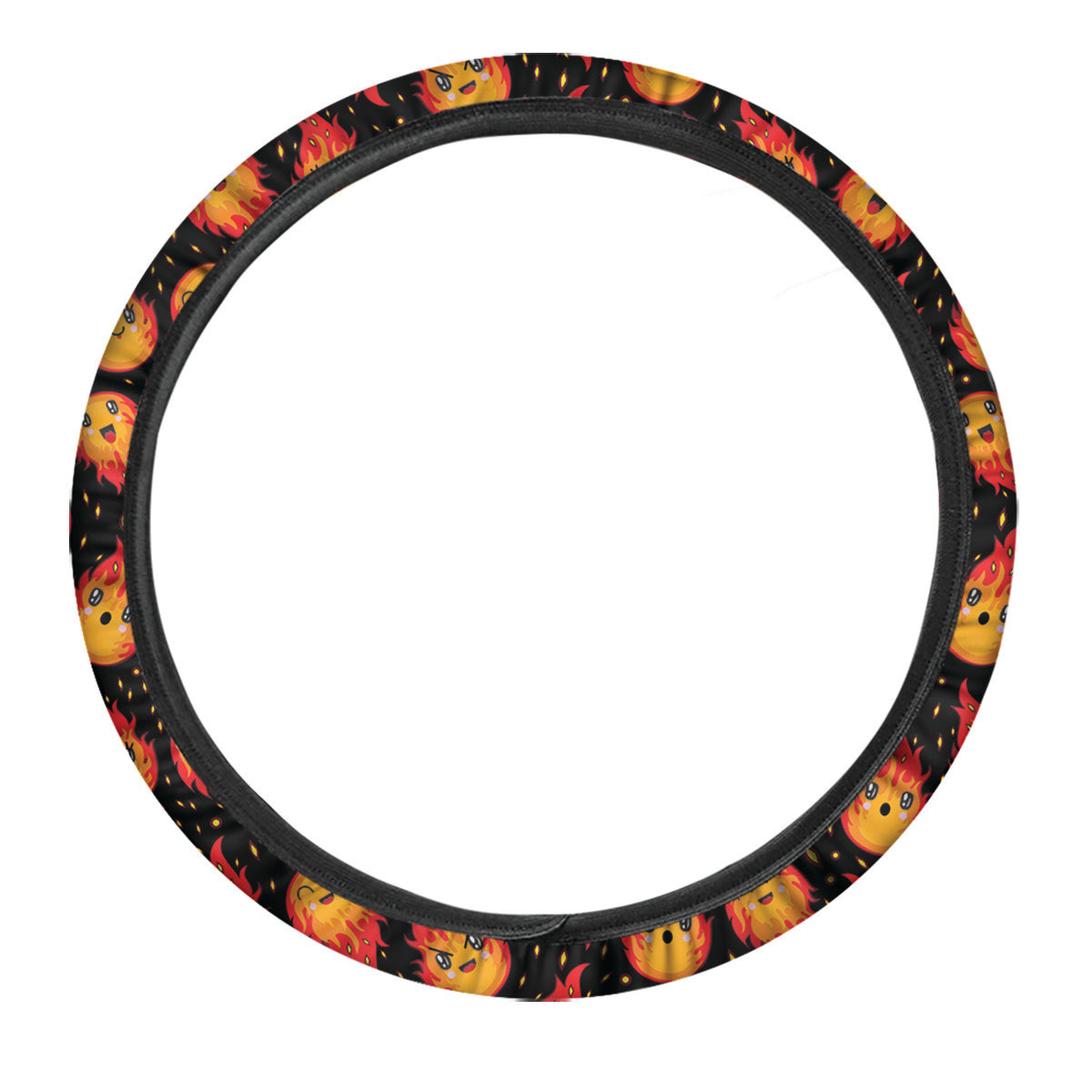 Cute Fire Cartoons Print Pattern Car Steering Wheel Cover-grizzshop