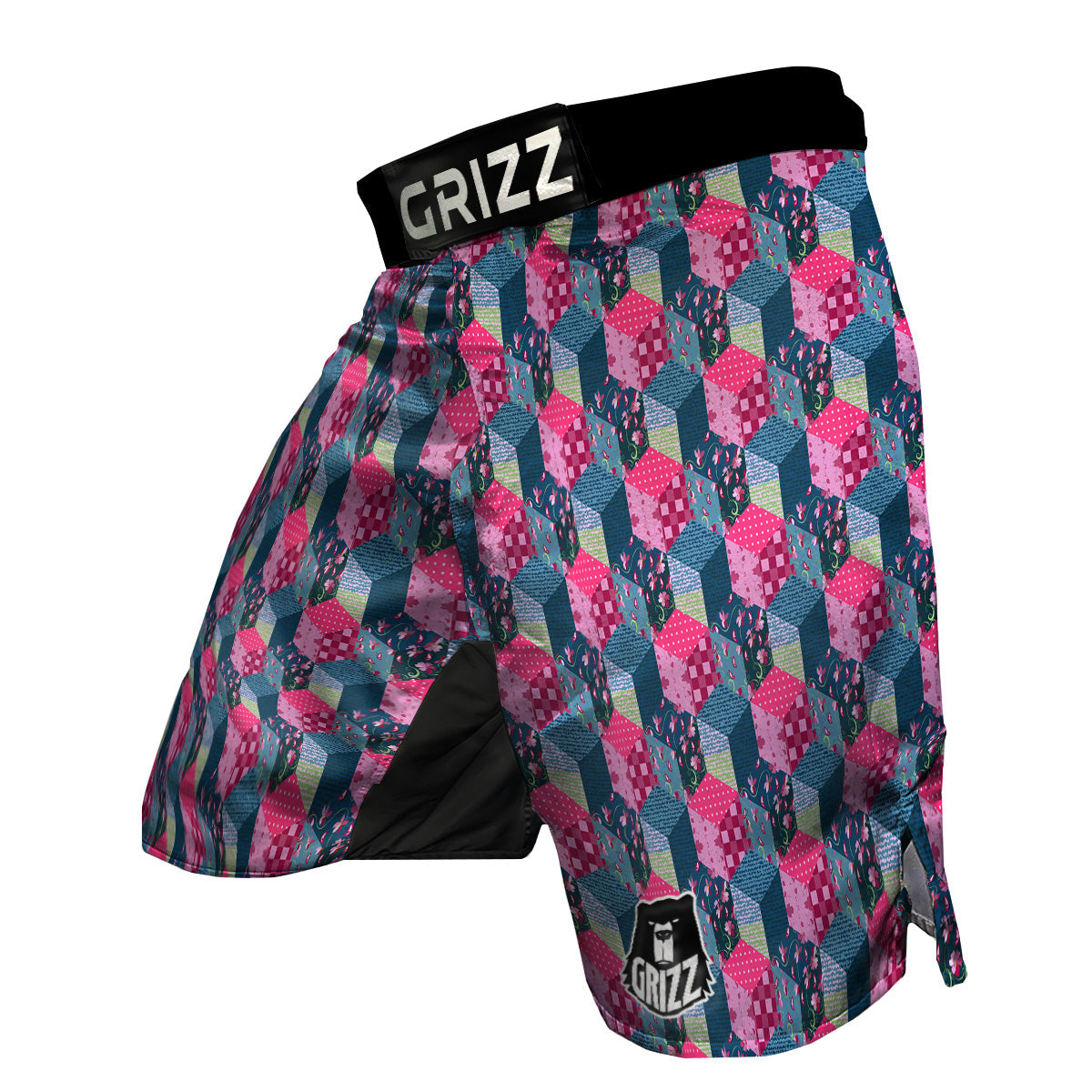Cute Floral Patchwork Print Pattern MMA Shorts-grizzshop