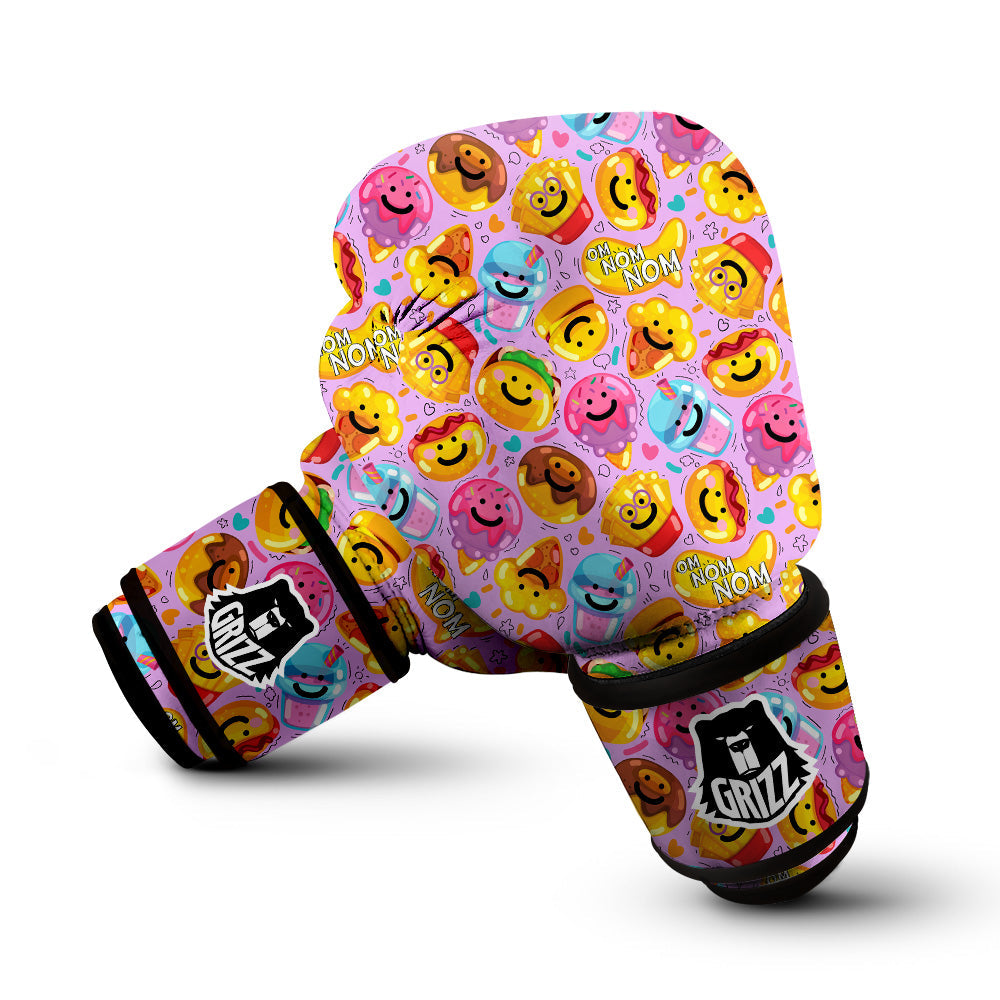 Cute Food Emoji Print Pattern Boxing Gloves-grizzshop