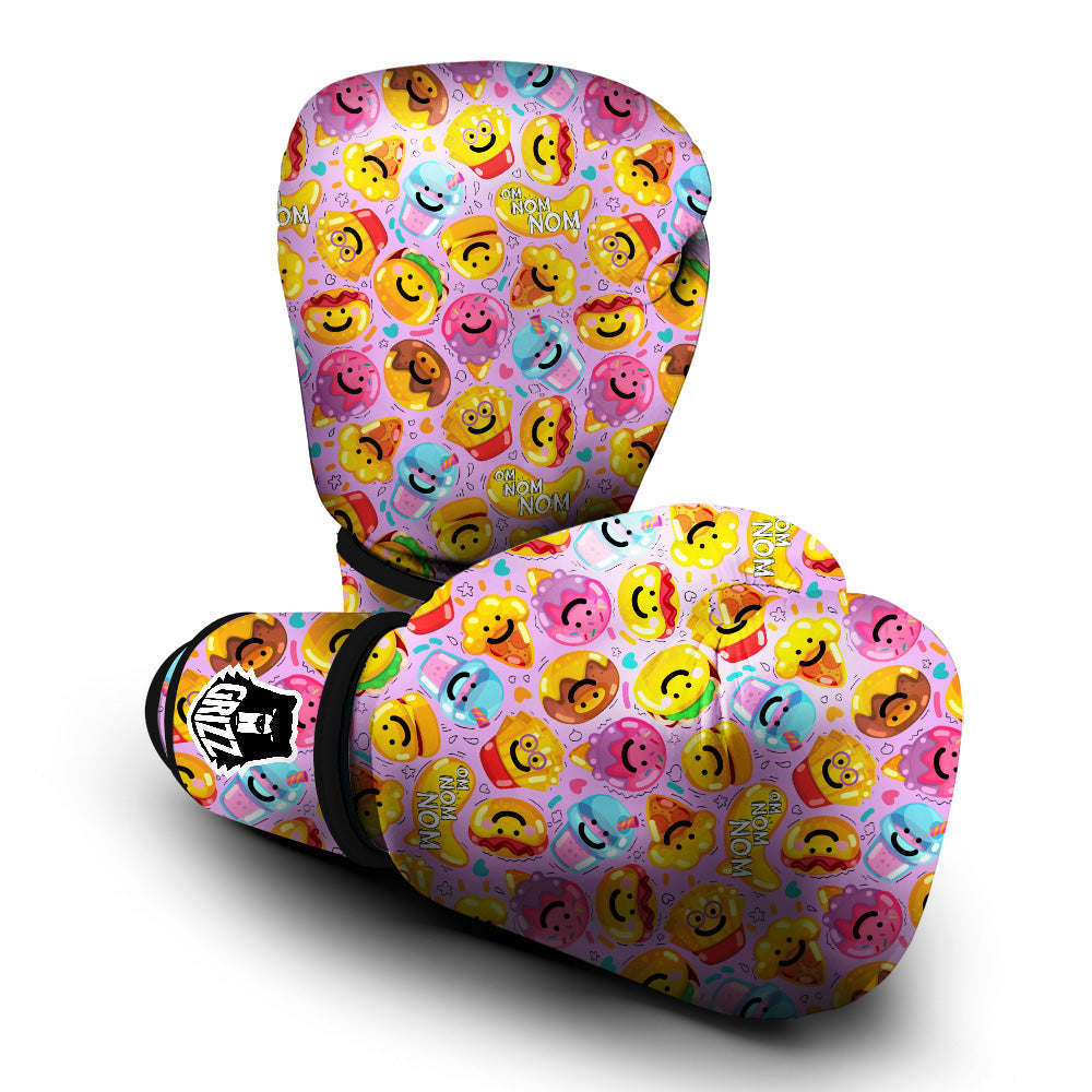 Cute Food Emoji Print Pattern Boxing Gloves-grizzshop