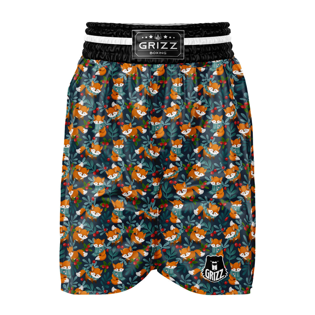 Cute Fox Print Pattern Boxing Shorts-grizzshop