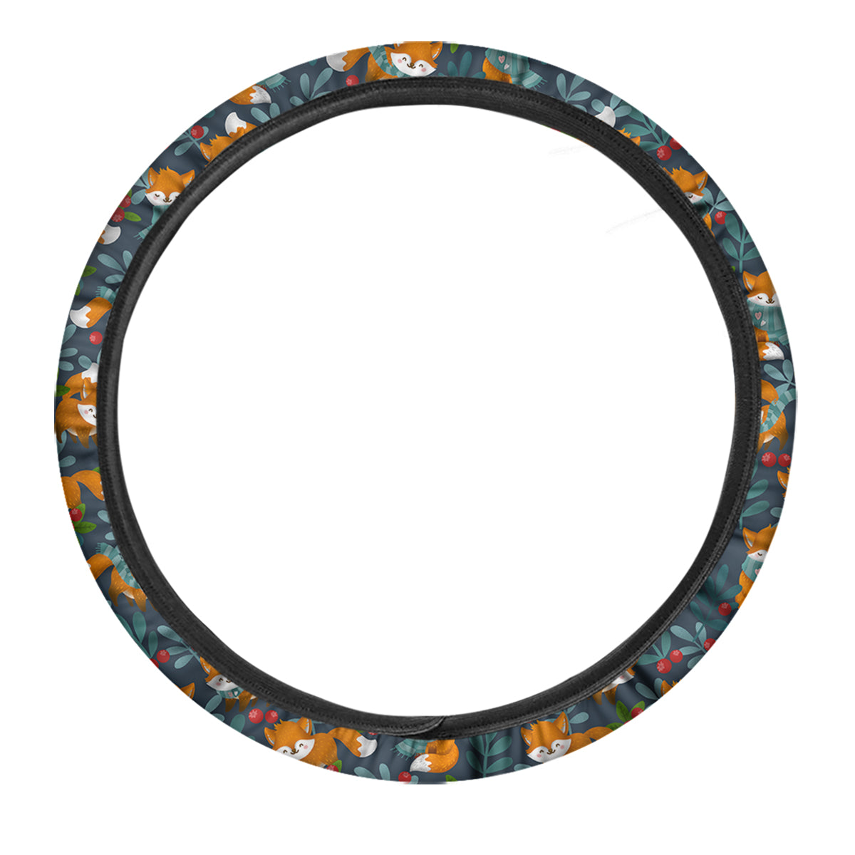 Cute Fox Print Pattern Car Steering Wheel Cover-grizzshop