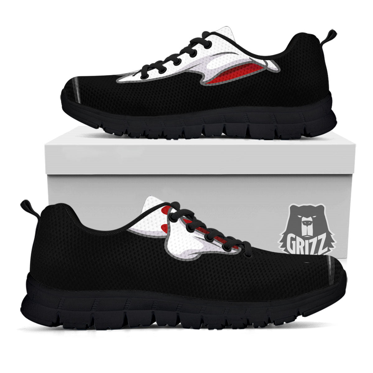 Cute Ghost Dap Print Black Sneaker-grizzshop
