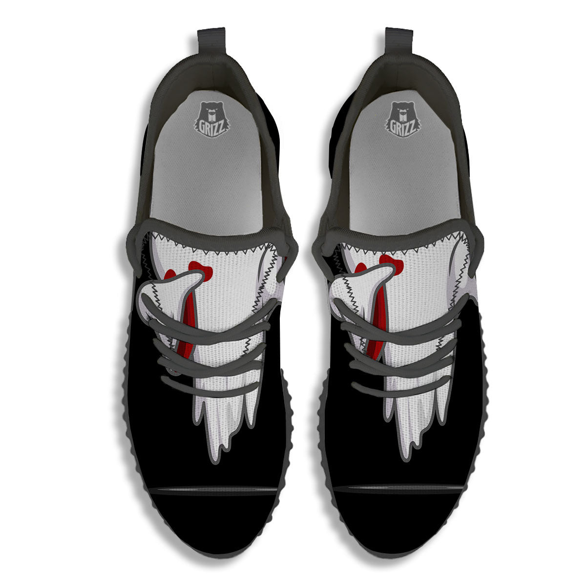 Cute Ghost Dap Print Black Walking Shoes-grizzshop