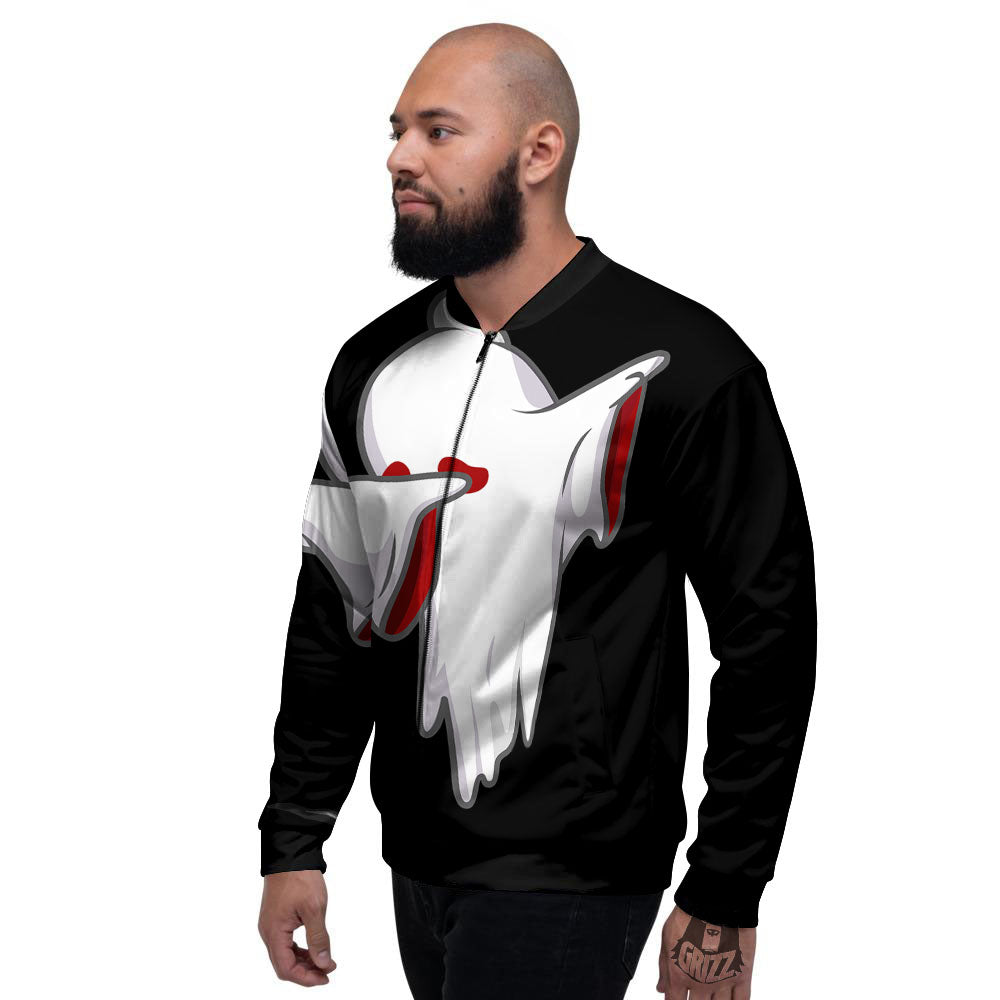 Cute Ghost Dap Print Men's Bomber Jacket-grizzshop