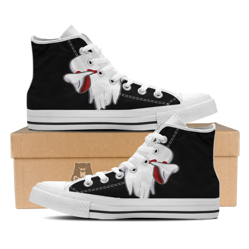 Cute Ghost Dap Print White High Top Shoes-grizzshop