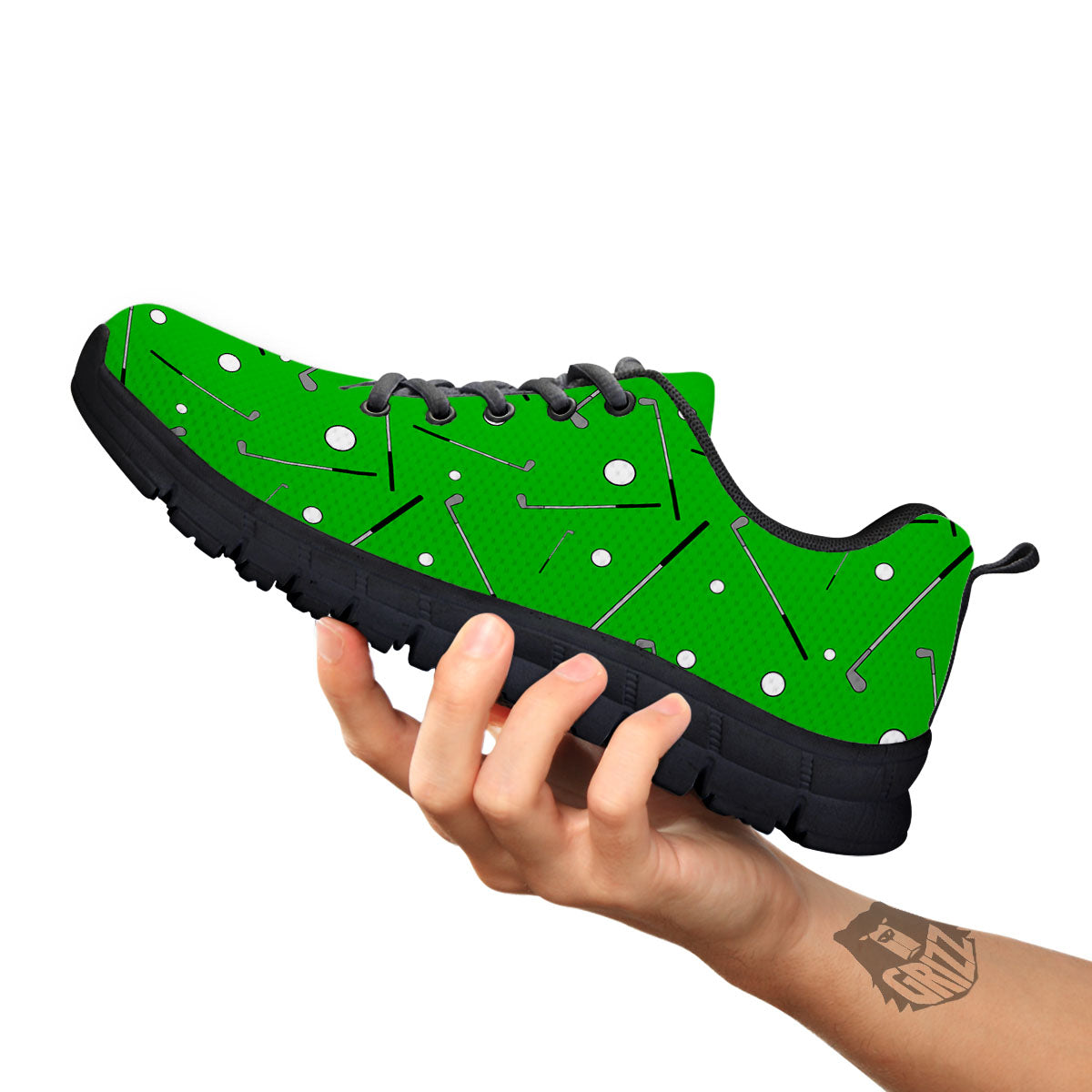 Cute Golf Print Pattern Black Sneaker-grizzshop