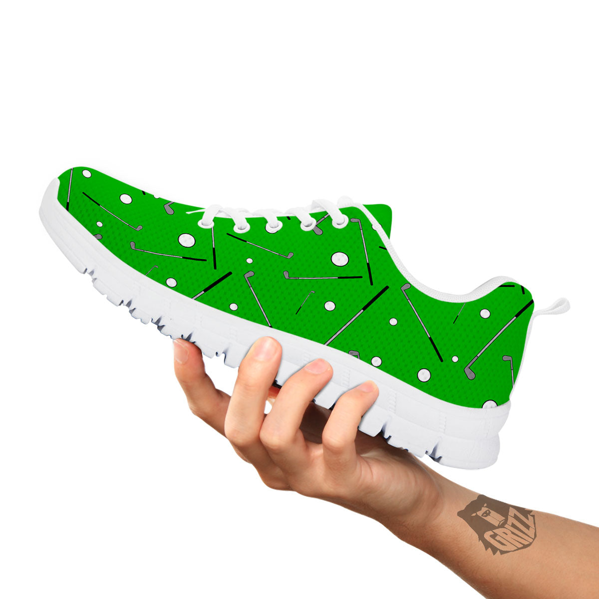 Cute Golf Print Pattern White Sneaker-grizzshop