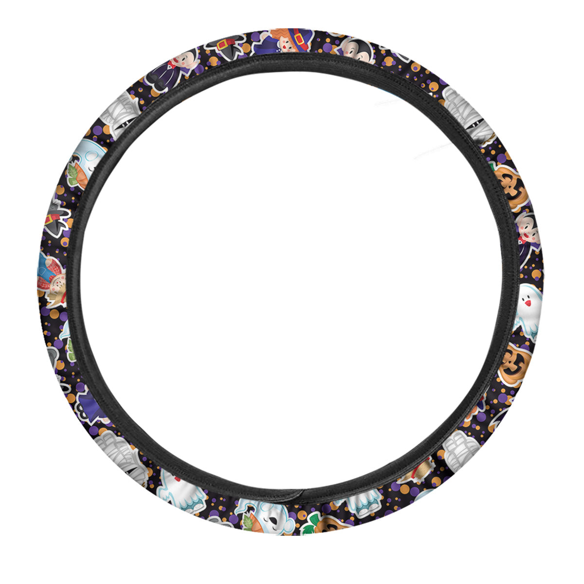 Cute Halloween Print Pattern Car Steering Wheel Cover-grizzshop