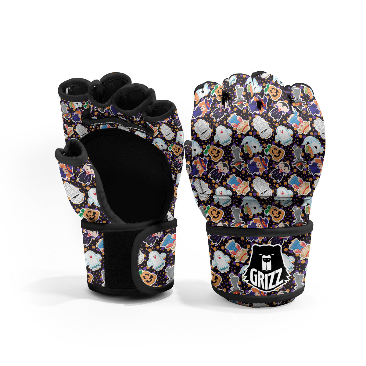 Cute Halloween Print Pattern MMA Gloves-grizzshop