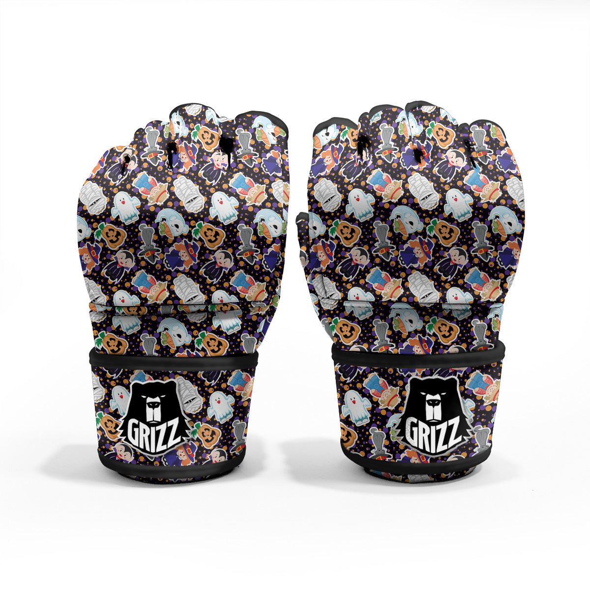 Cute Halloween Print Pattern MMA Gloves-grizzshop