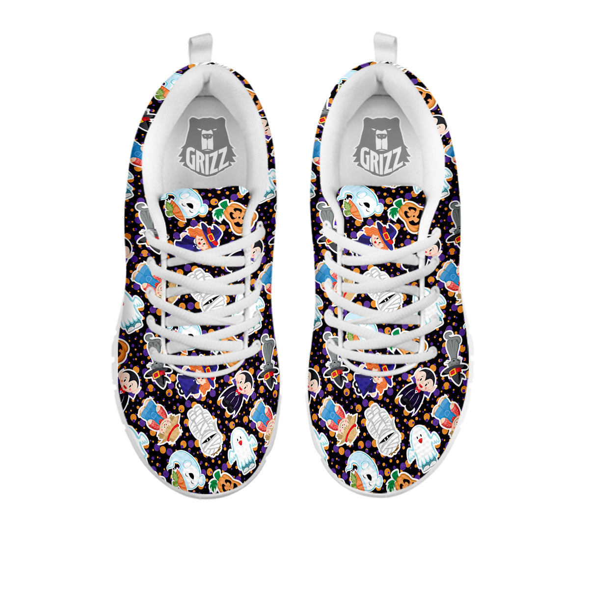 Cute Halloween Print Pattern White Sneaker-grizzshop