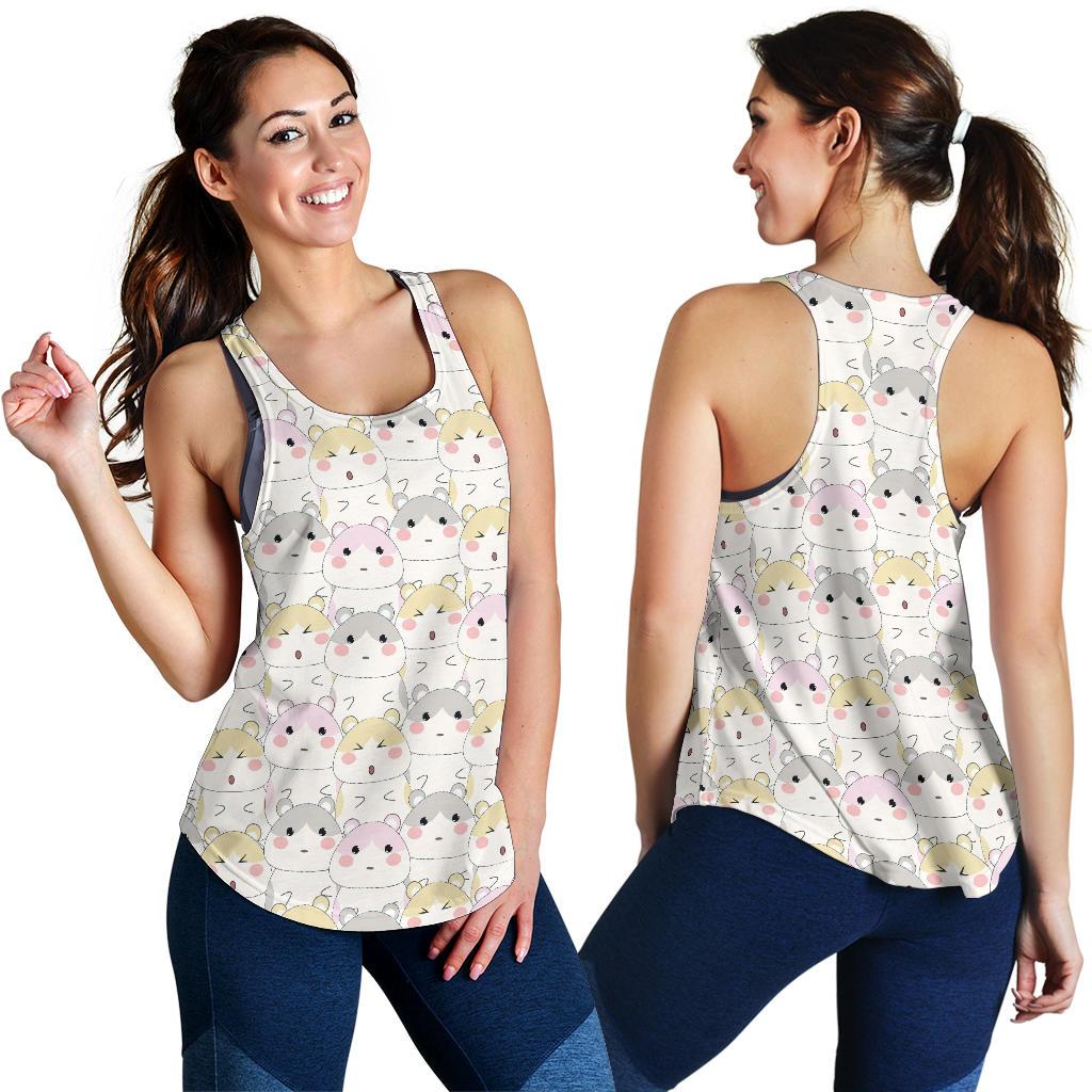 Cute Hamster Pattern Print Racerback Tank Tops-grizzshop
